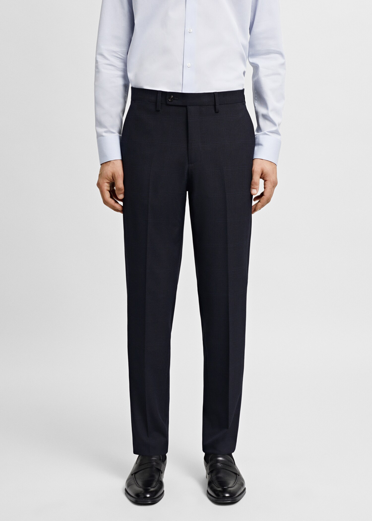 Stretch fabric super slim-fit suit trousers - Medium plane