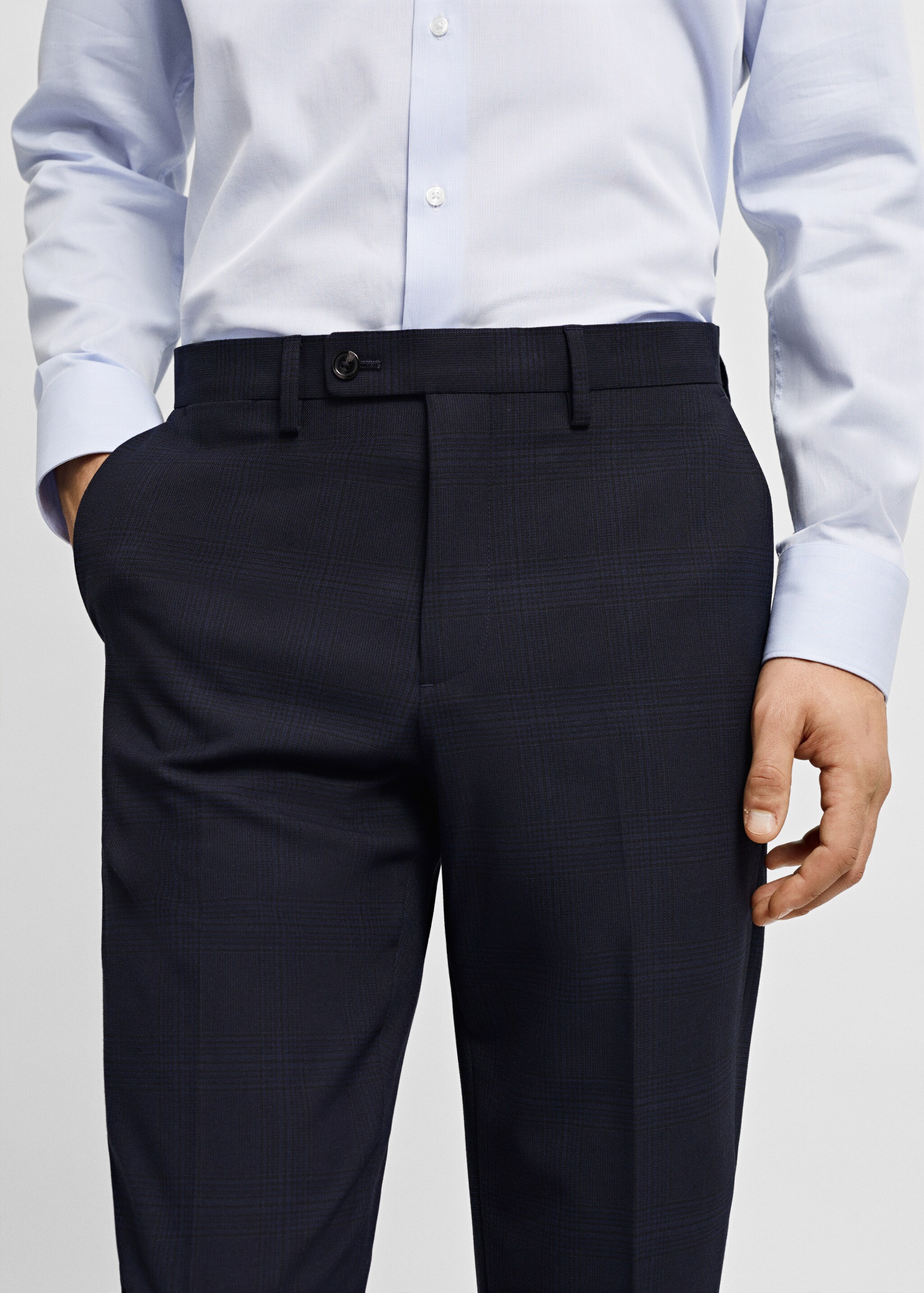 Костюмные брюки super slim fit из ткани стретч - Деталь изделия 1