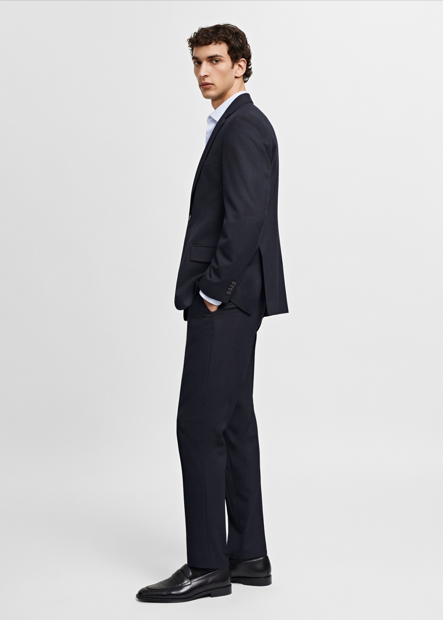 Stretch fabric super slim-fit suit trousers - Details of the article 2