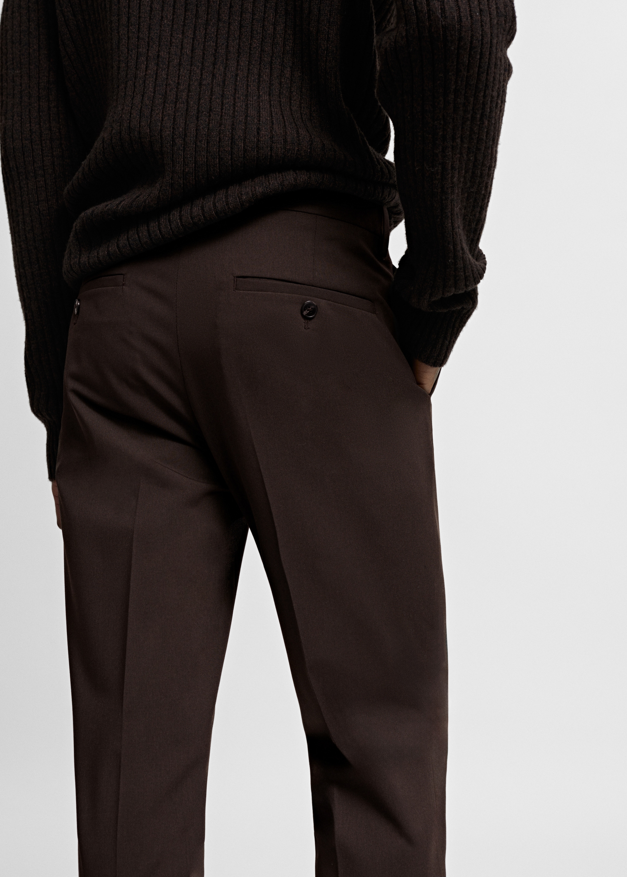 Stretch fabric super slim-fit suit trousers - Details of the article 4