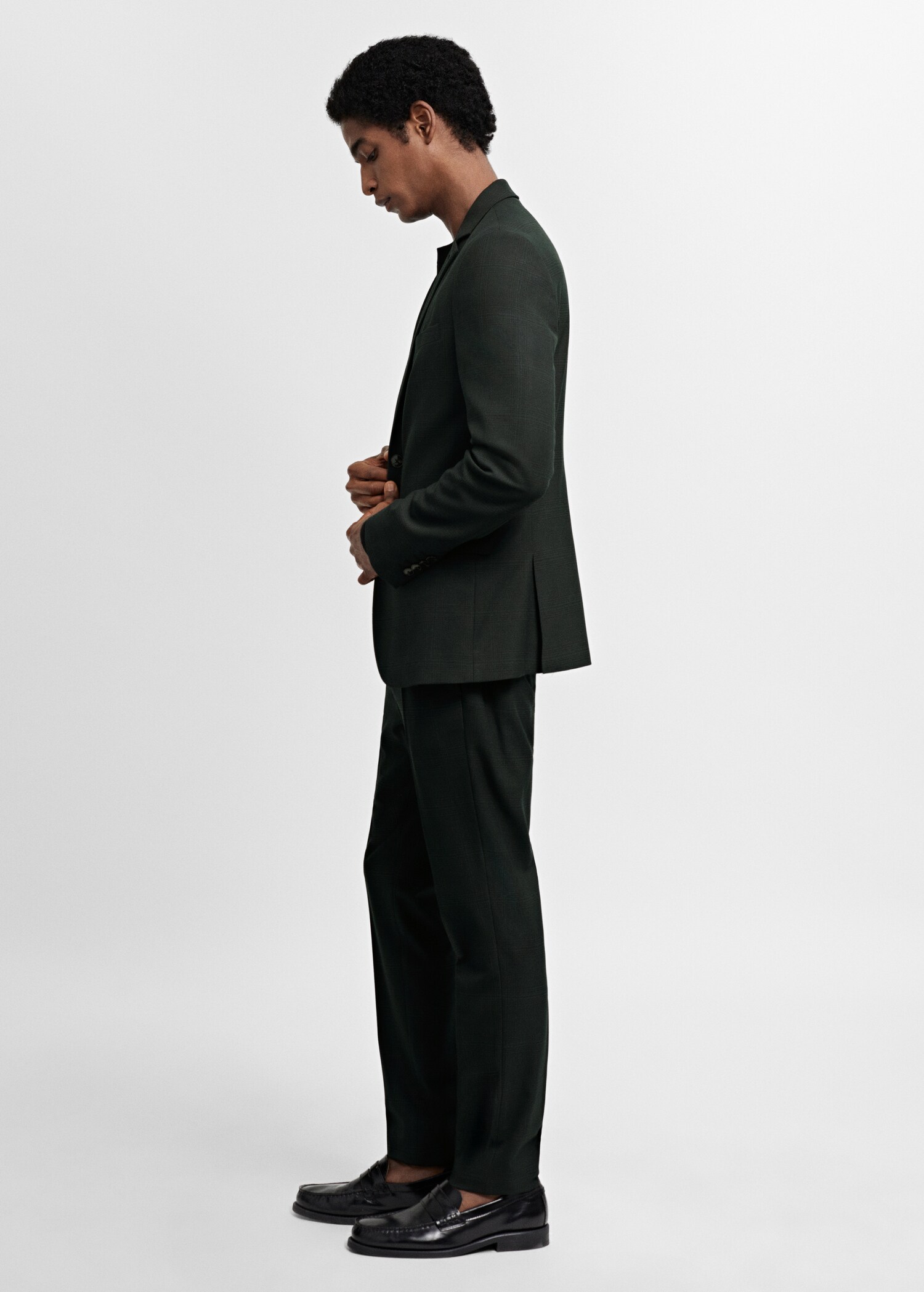 Stretch fabric super slim-fit suit trousers - Details of the article 2