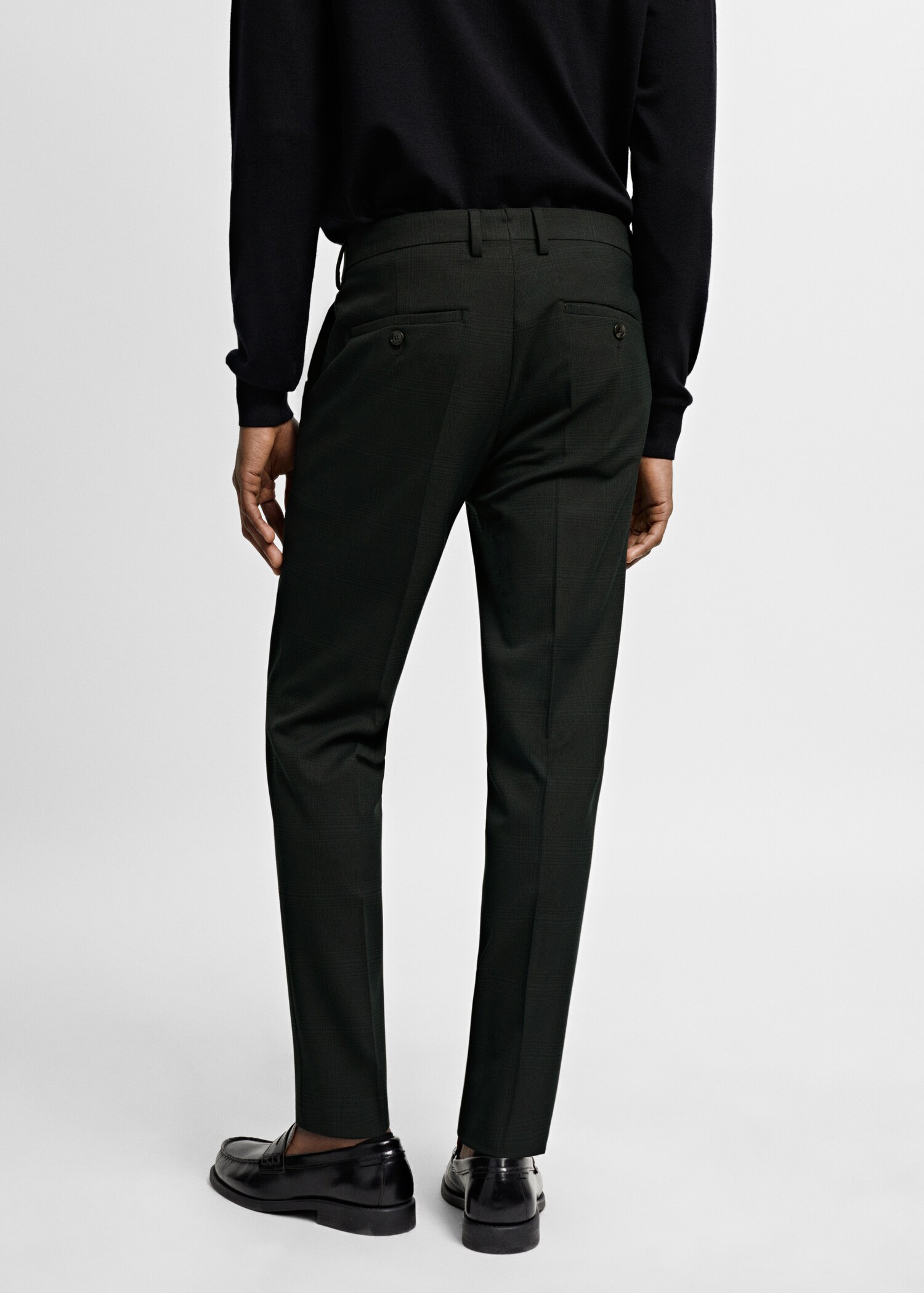 Stretch fabric super slim-fit suit trousers - Reverse of the article