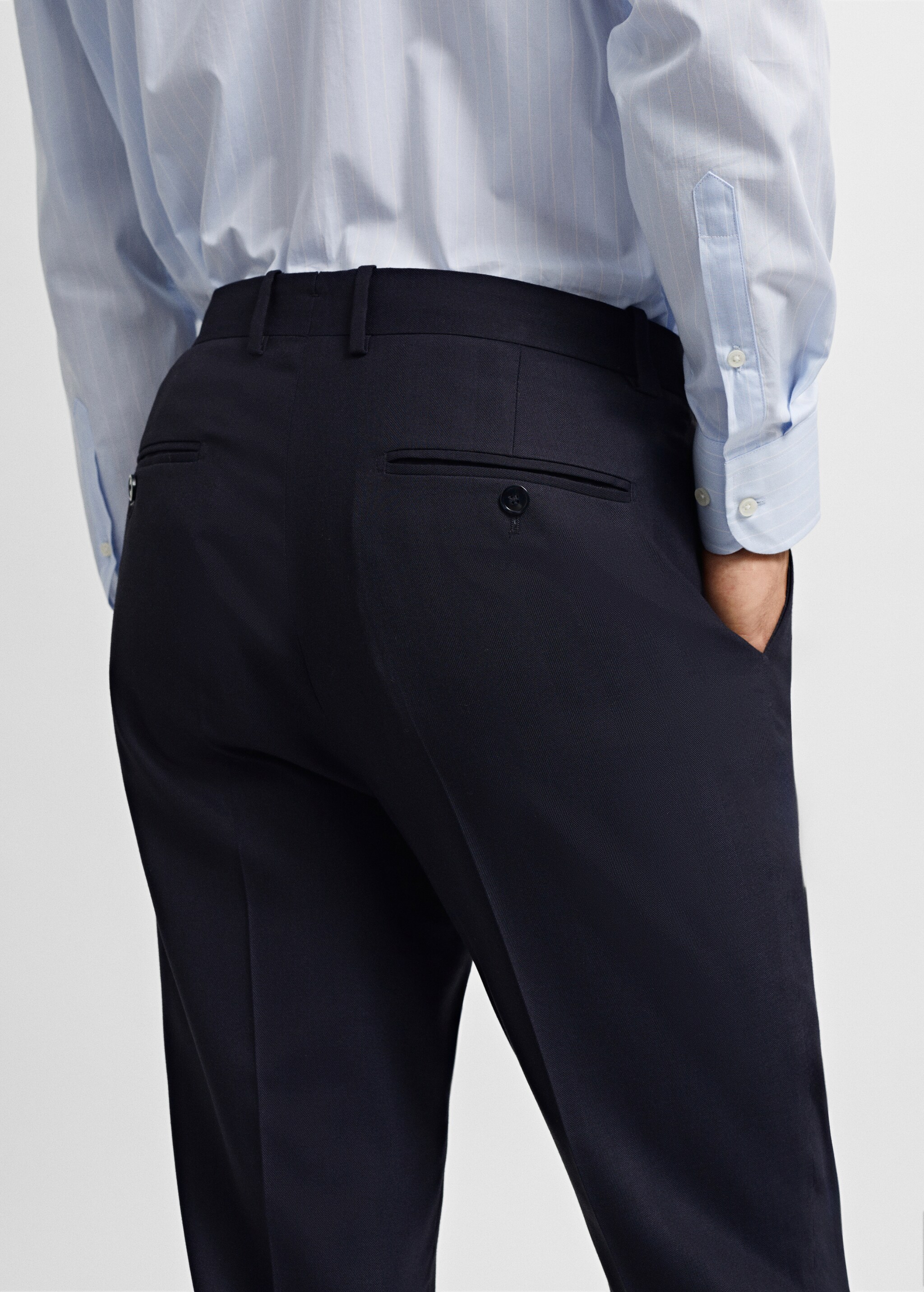 Slim fit cool wool suit trousers - Details of the article 4