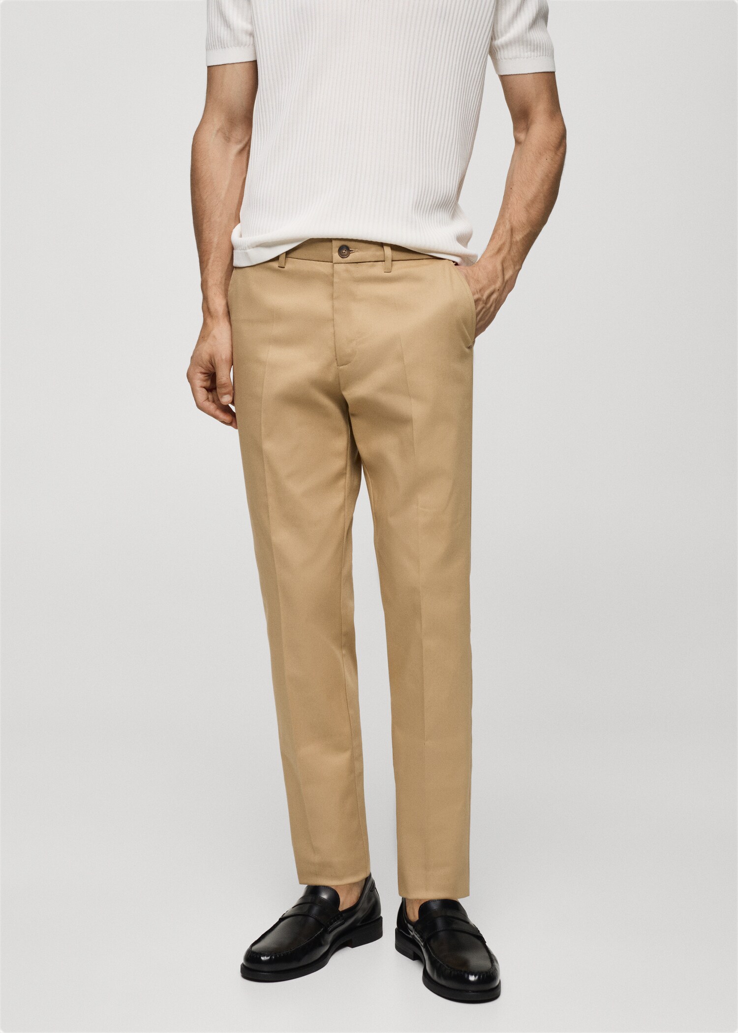 Slim fit chino trousers - Medium plane