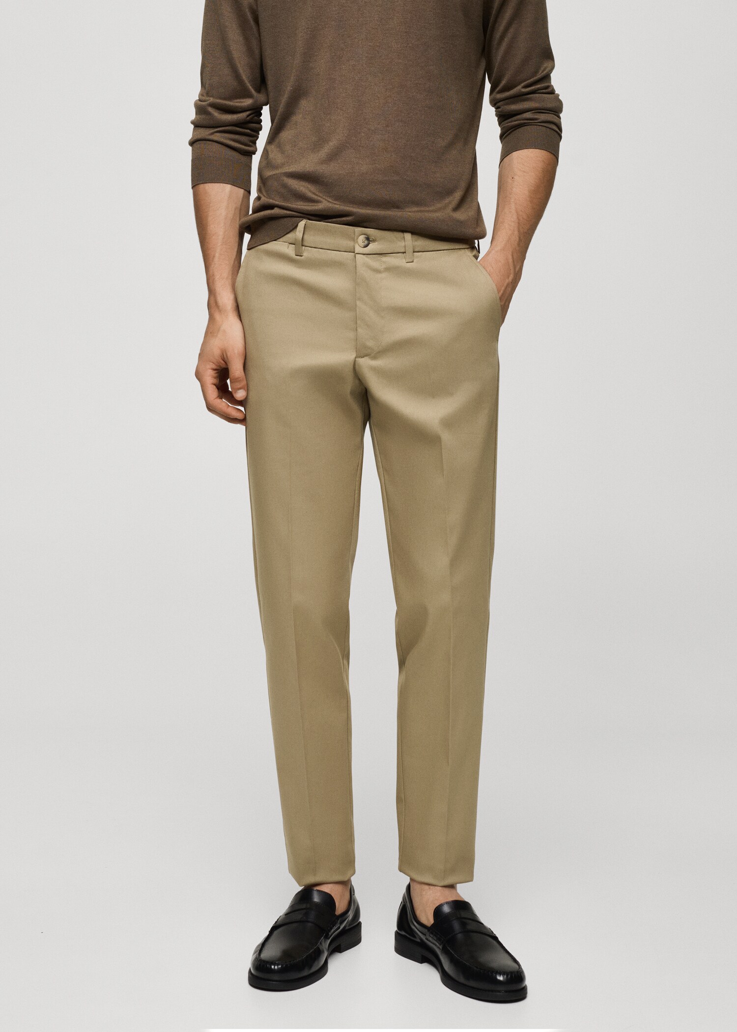 Slim fit chino trousers - Medium plane