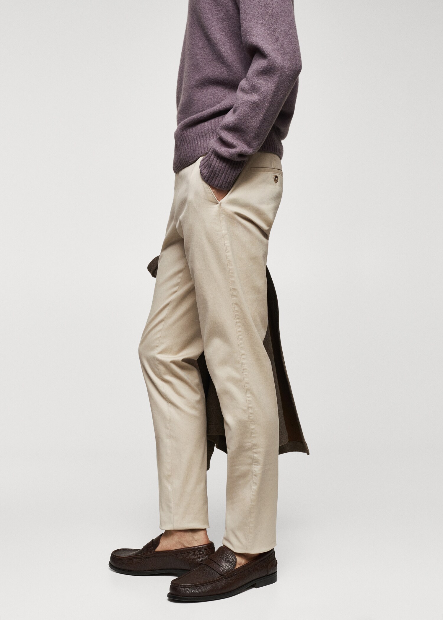 Slim fit serge chino trousers - Details of the article 2