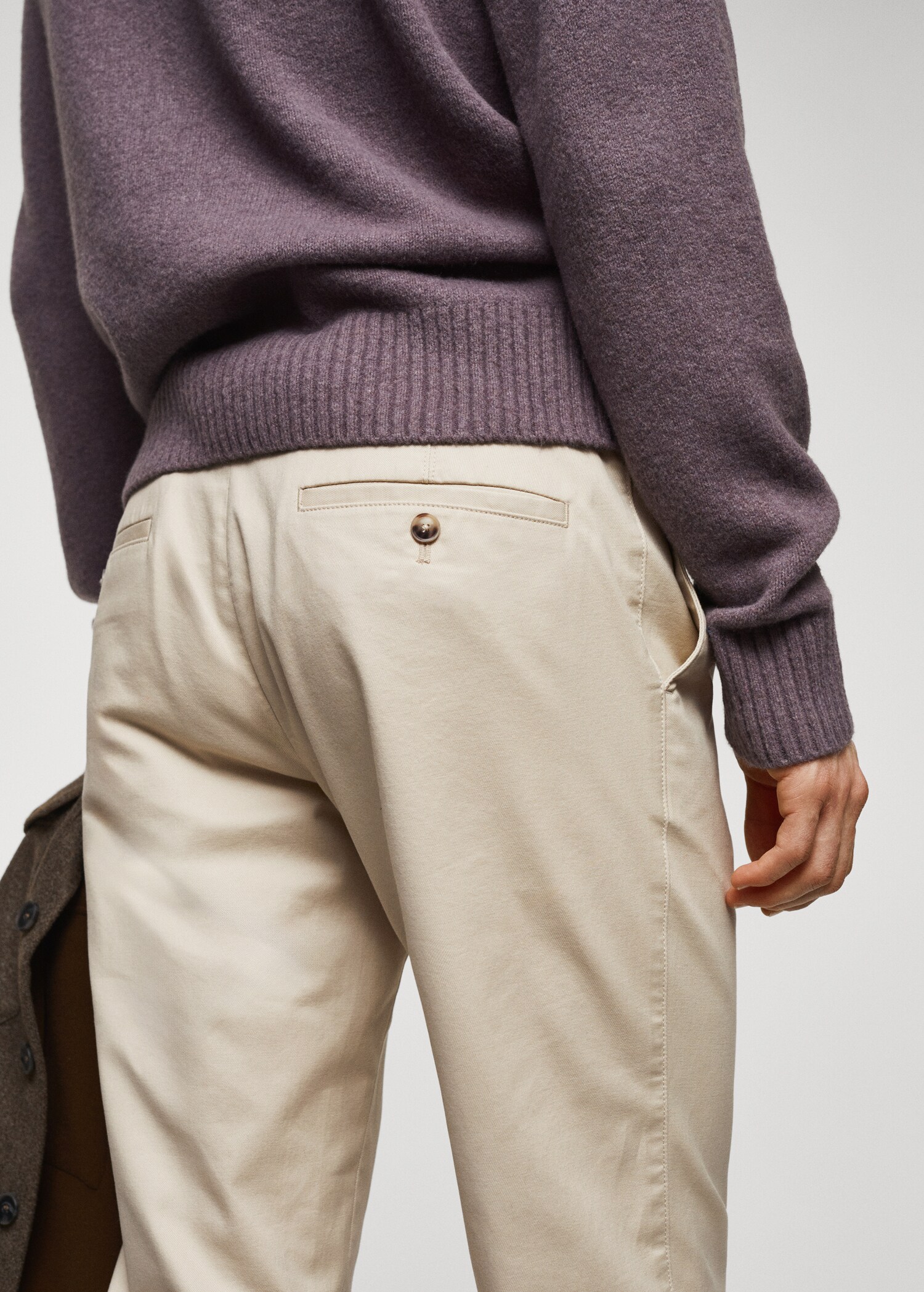 Slim fit serge chino trousers - Details of the article 4