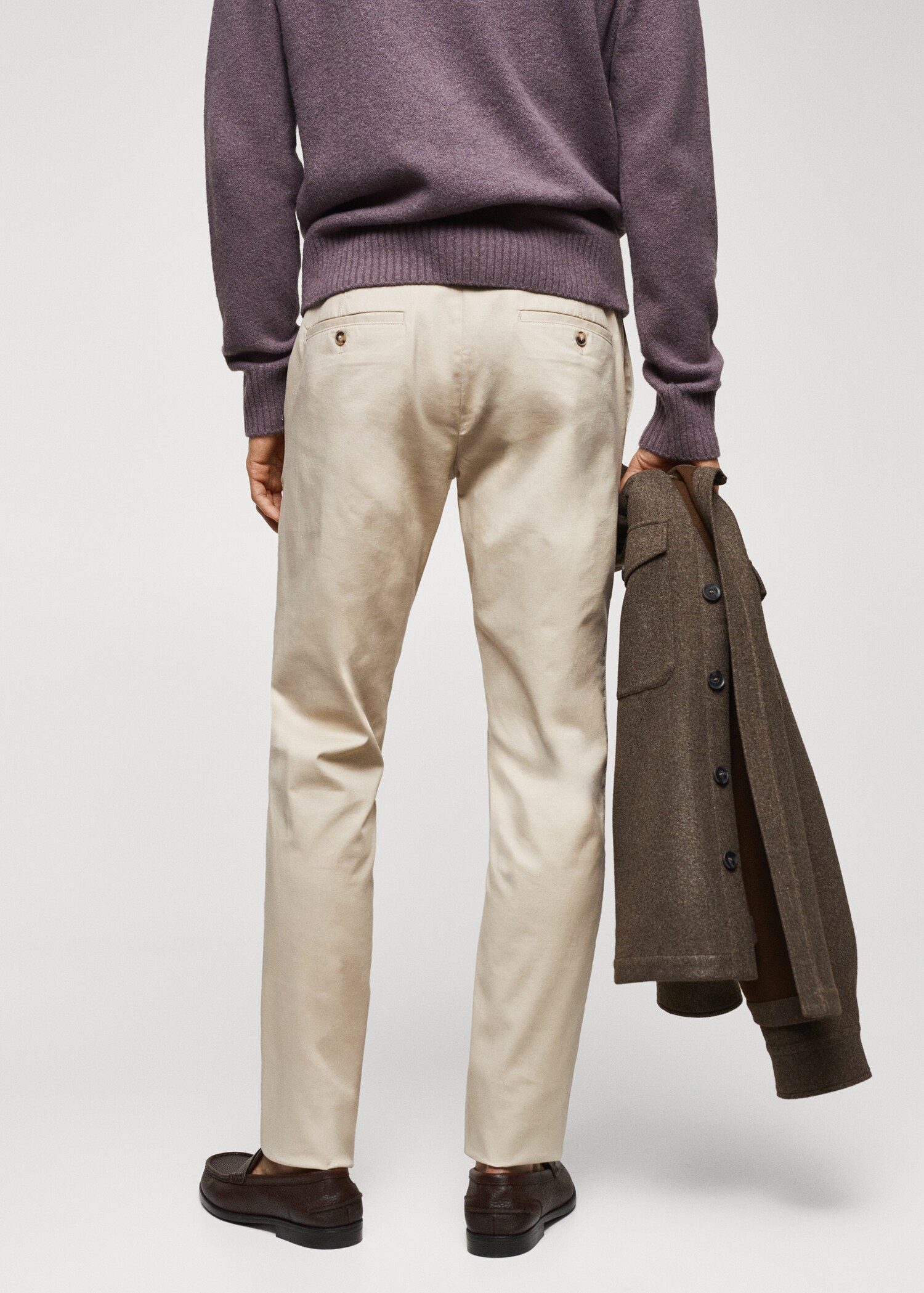 Slim fit serge chino trousers - Reverse of the article