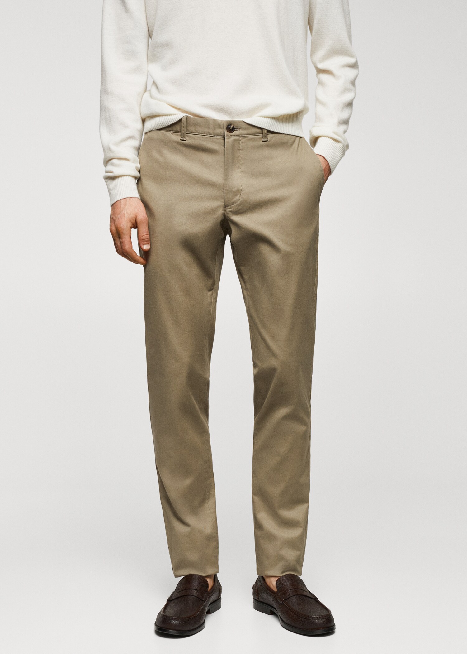 Slim fit serge chino trousers - Medium plane