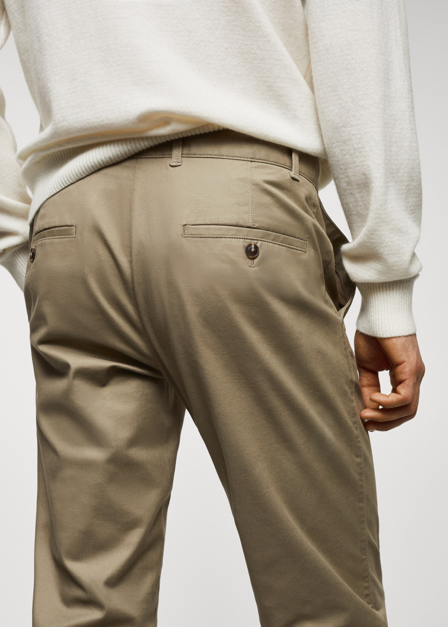 Slim fit serge chino trousers - Details of the article 4