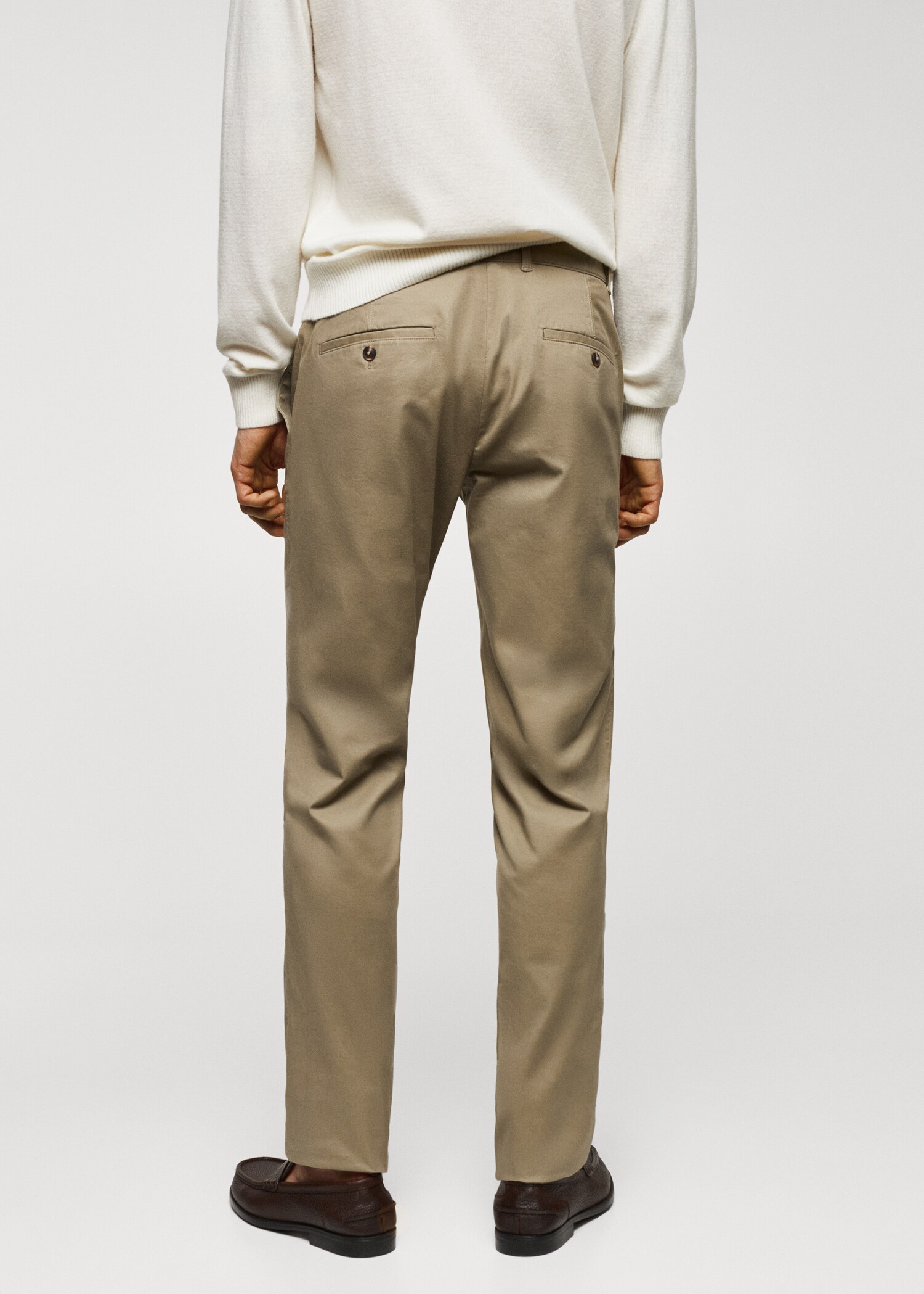 Slim fit serge chino trousers - Reverse of the article