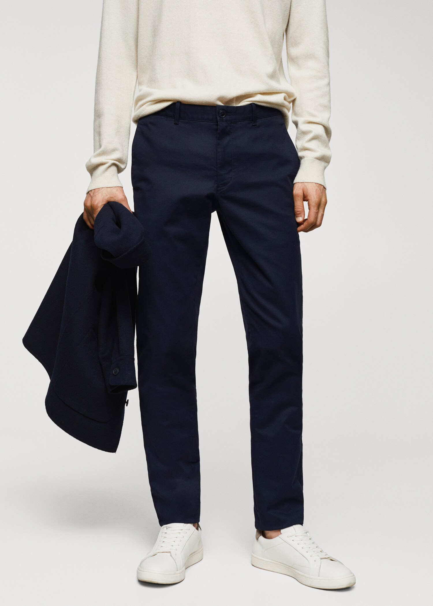 Slim fit serge chino trousers - Medium plane