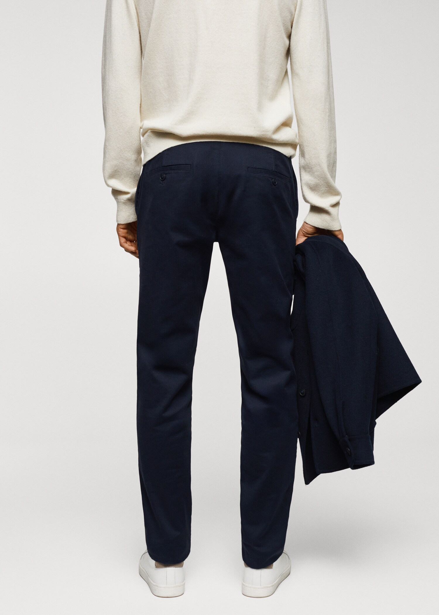 Slim fit serge chino trousers - Reverse of the article
