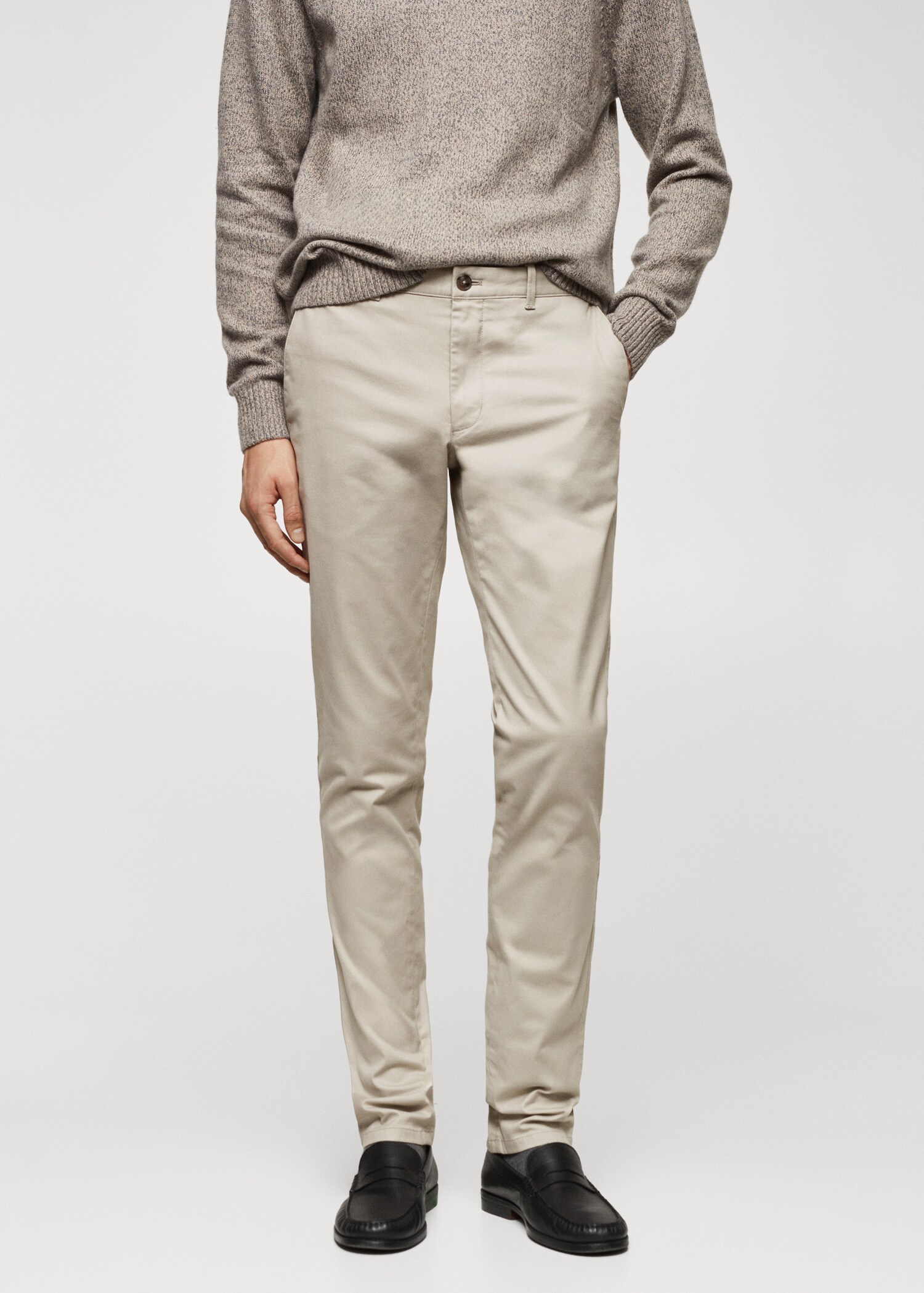 Slim fit serge chino trousers - Medium plane