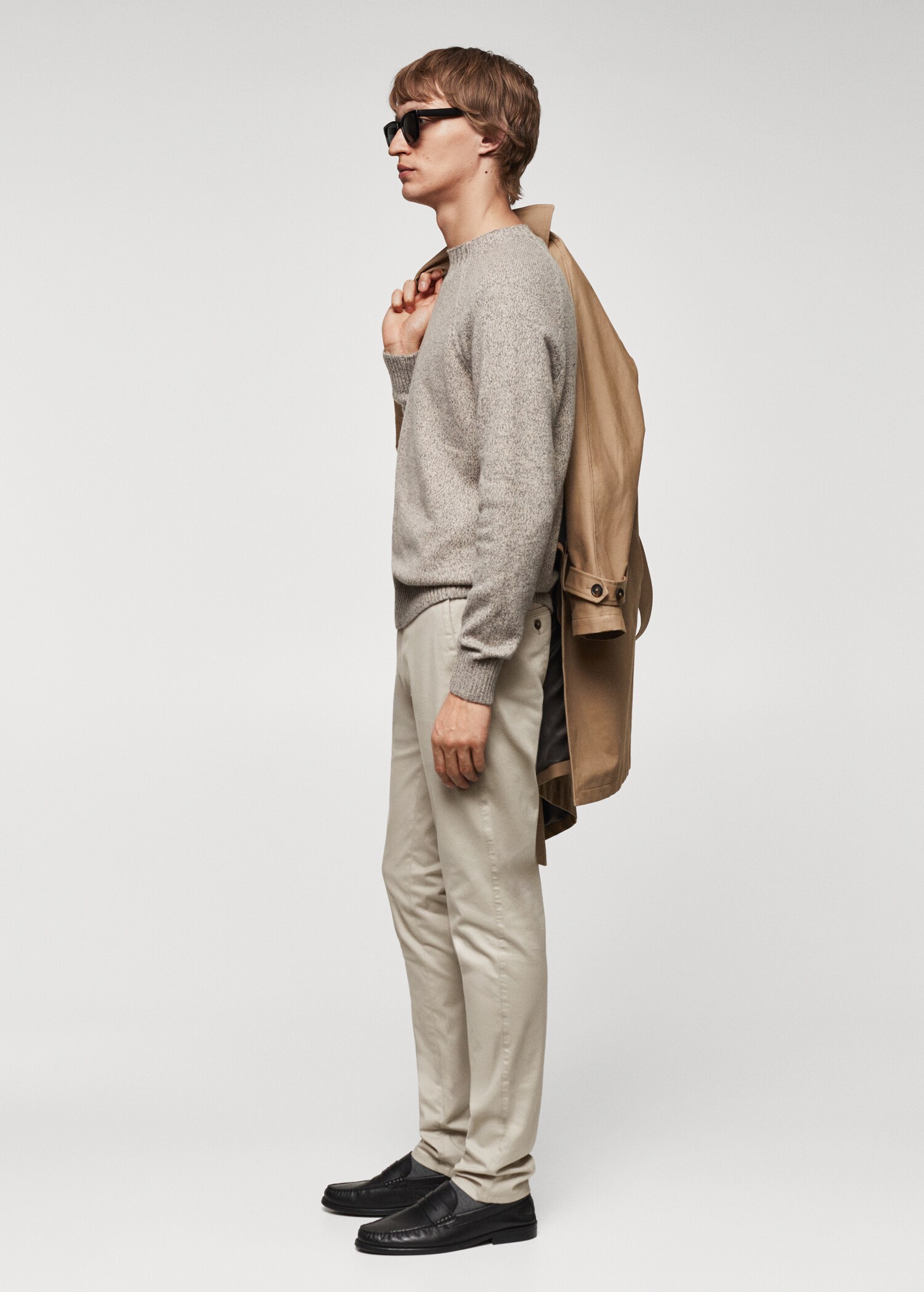 Slim fit serge chino trousers - Details of the article 1