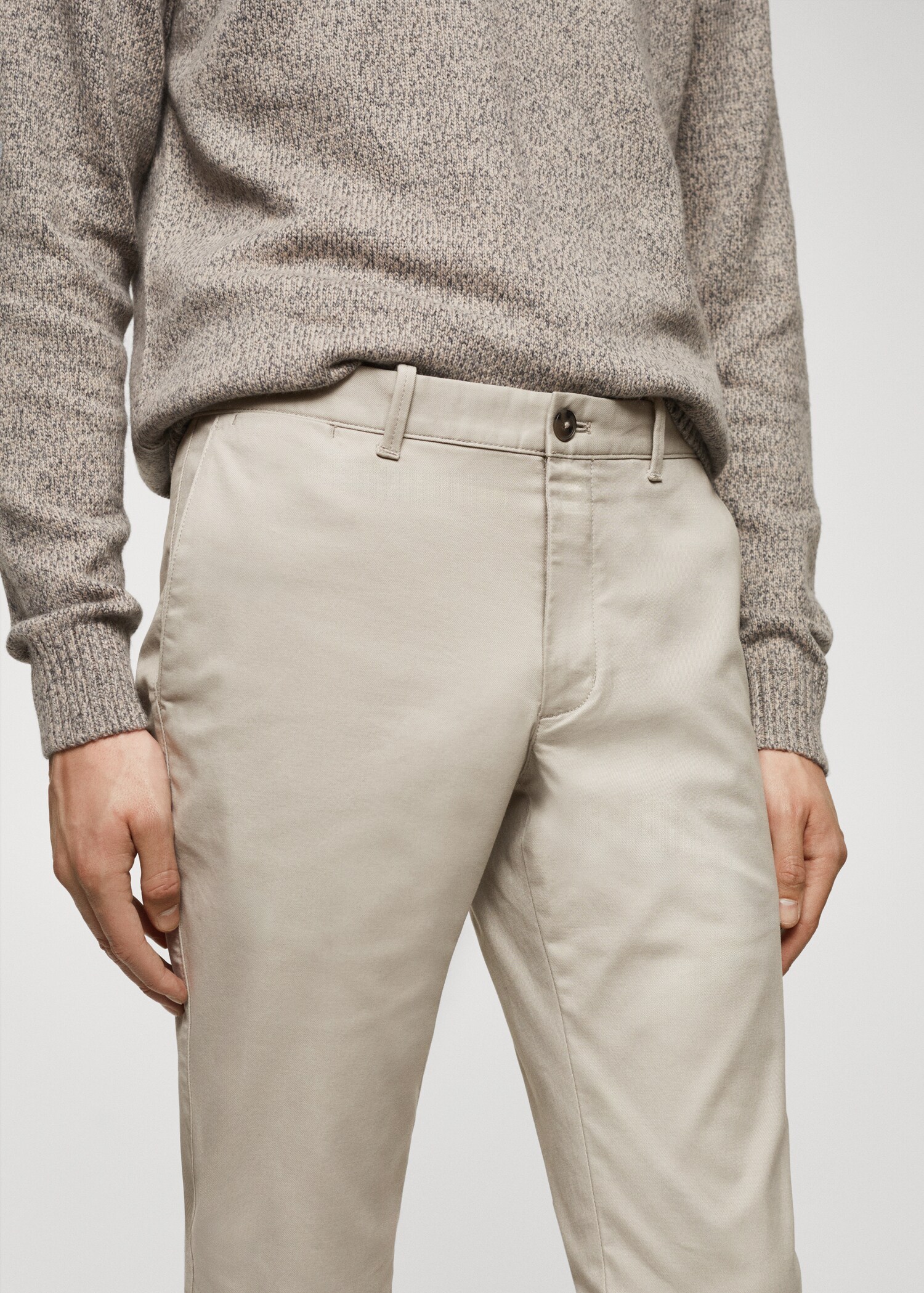 Slim fit serge chino trousers - Details of the article 2