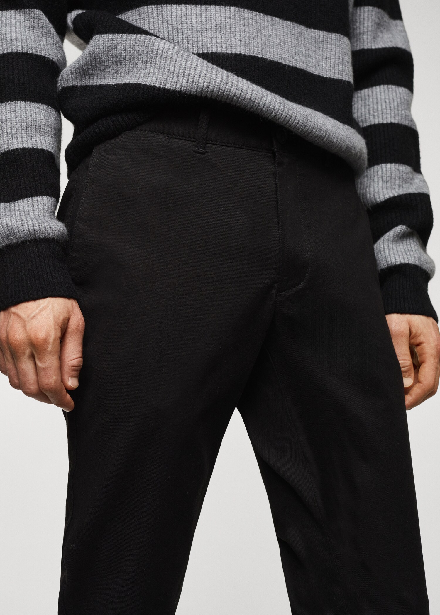 Slim fit serge chino trousers - Details of the article 1