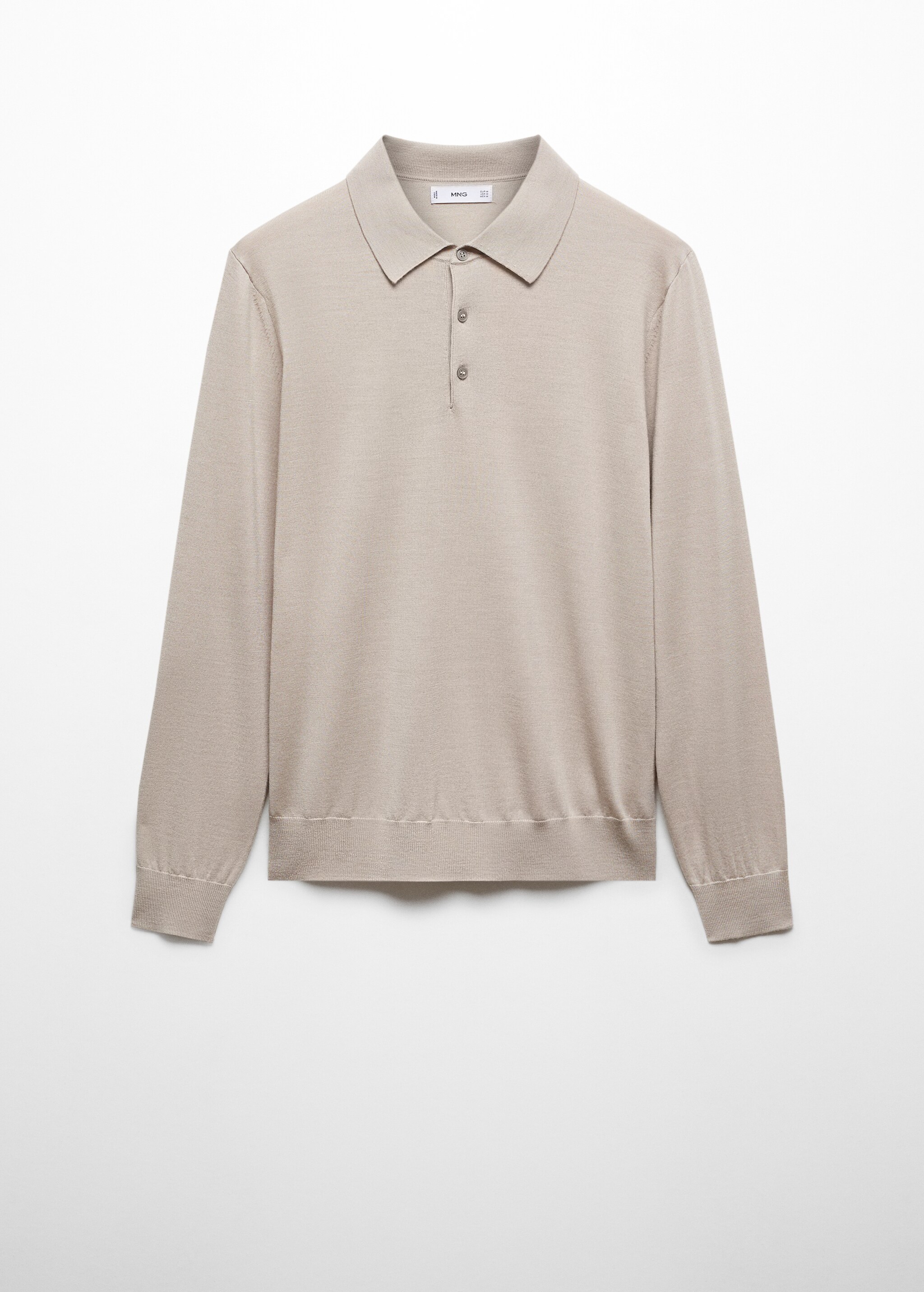 Poloshirt 100% merinoswol met lange mouw - Artikel zonder model