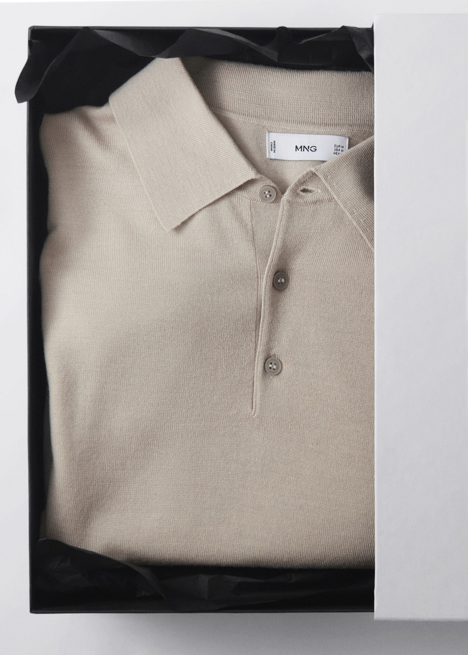 100% merino wool long- sleeved polo shirt - Details of the article 8