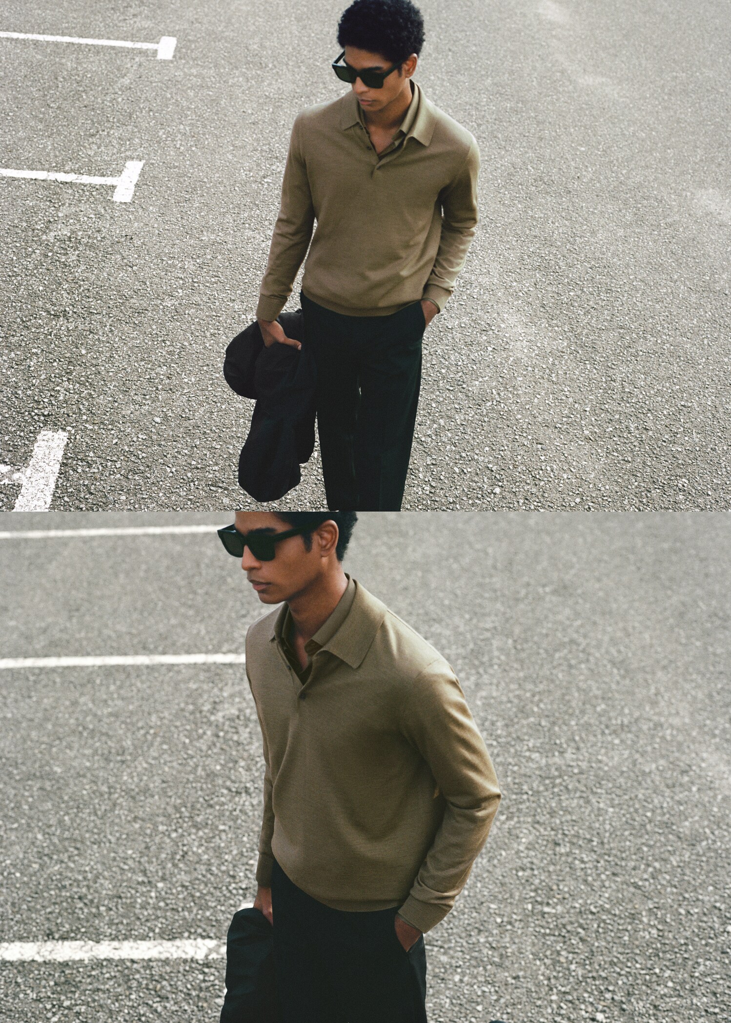 100% merino wool long- sleeved polo shirt - Details of the article 6