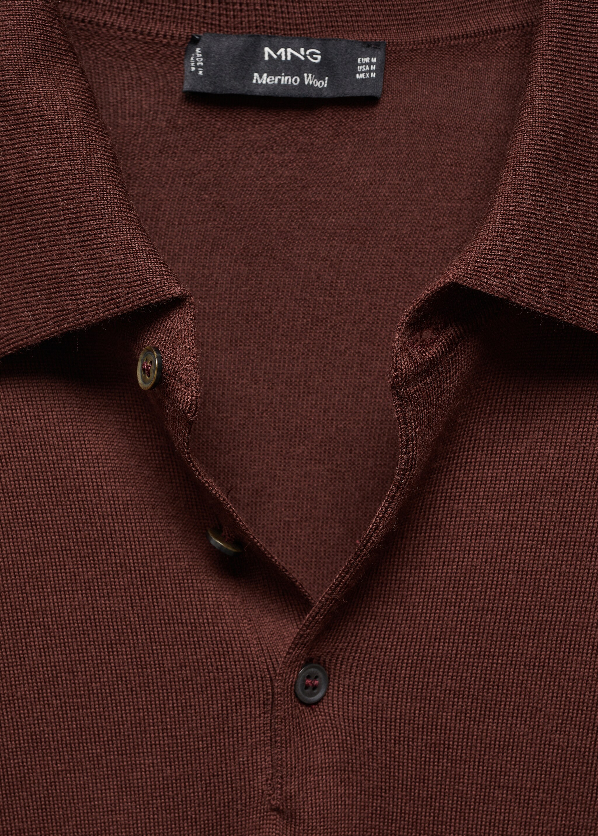 100% merino wool long- sleeved polo shirt - Details of the article 8