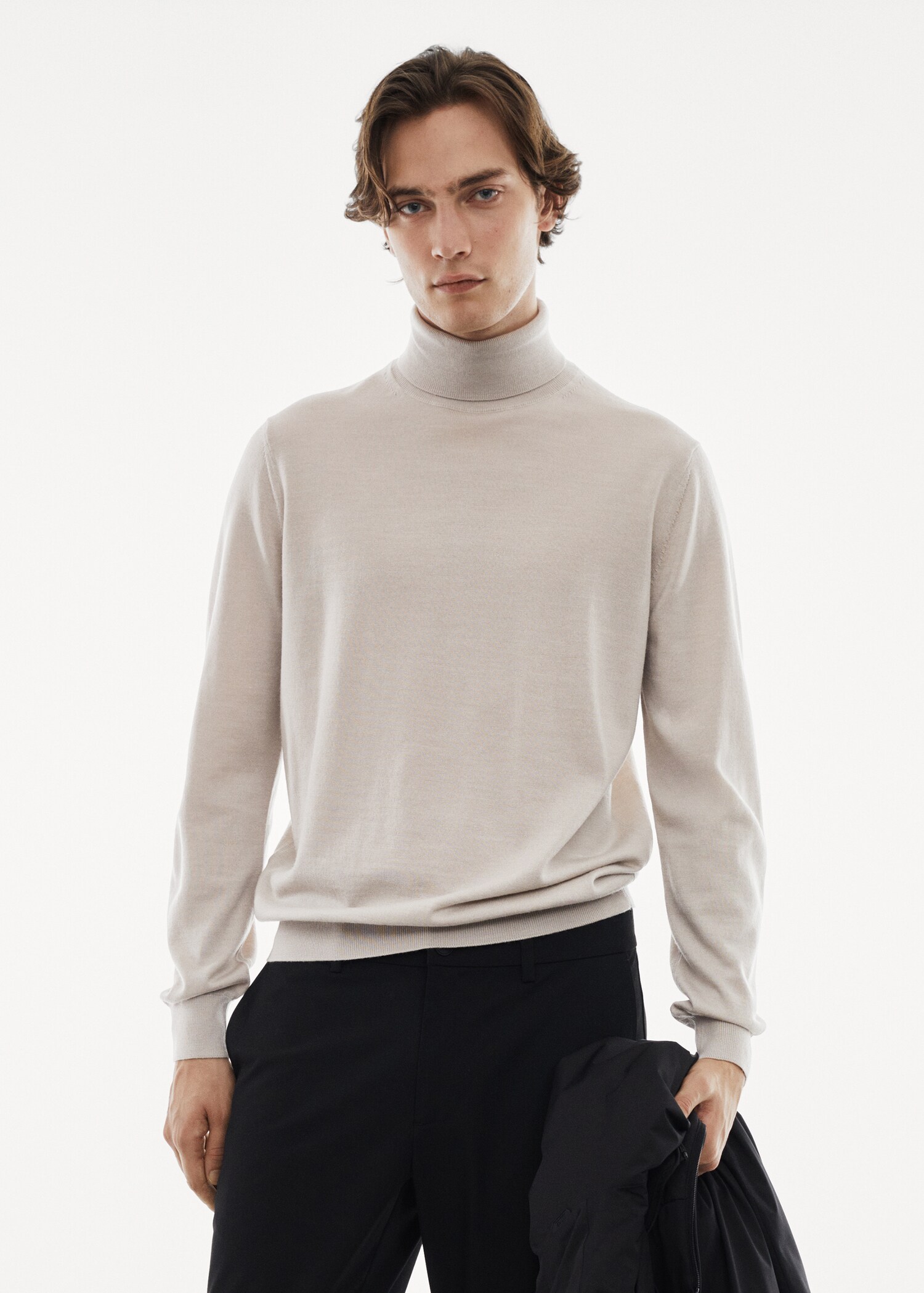 100% merino wool turtleneck sweater - Medium plane