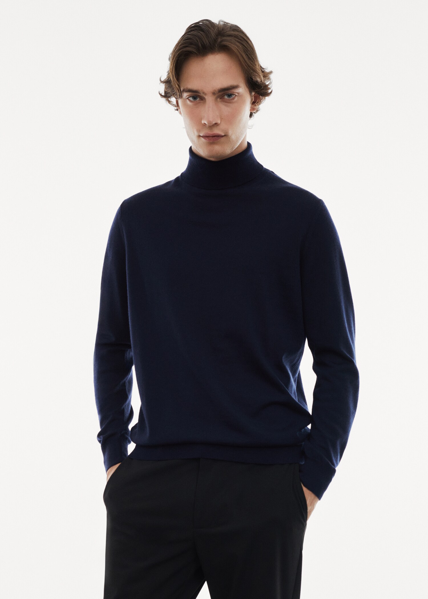 100% merino wool turtleneck sweater - Medium plane