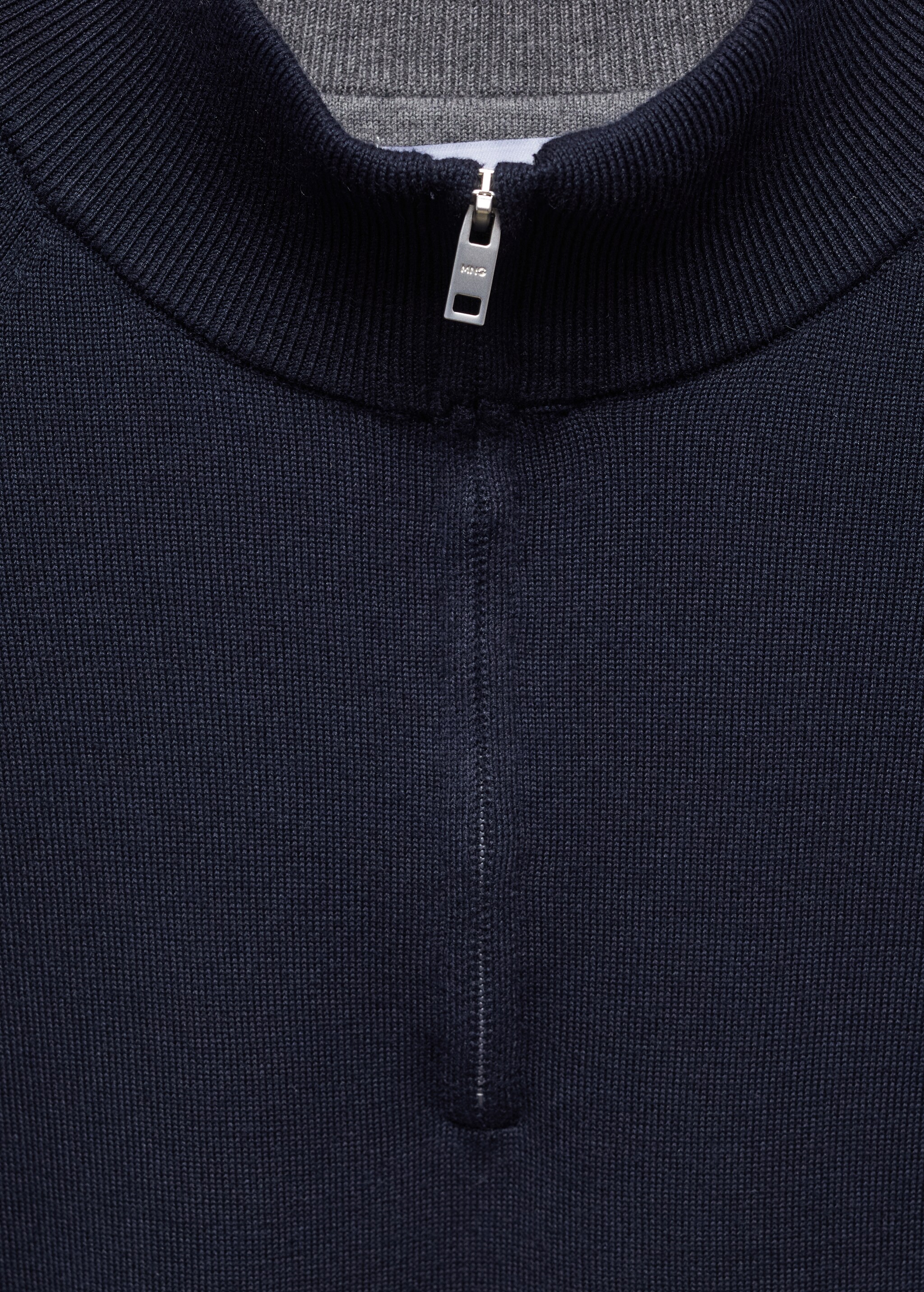 Cotton sweater with neck zip - Details of the article 8