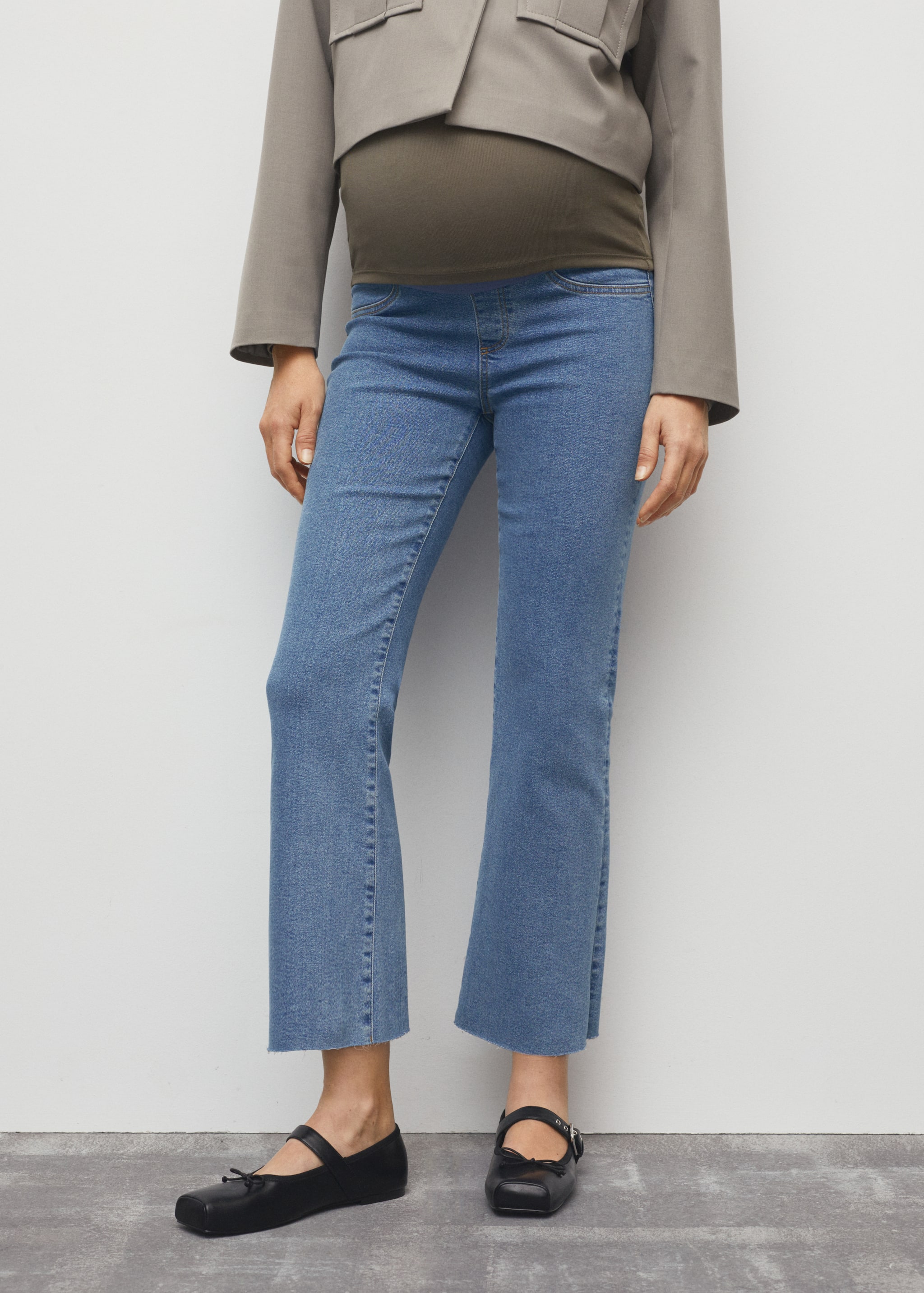 Maternity flared cropped jeans - Medium plane