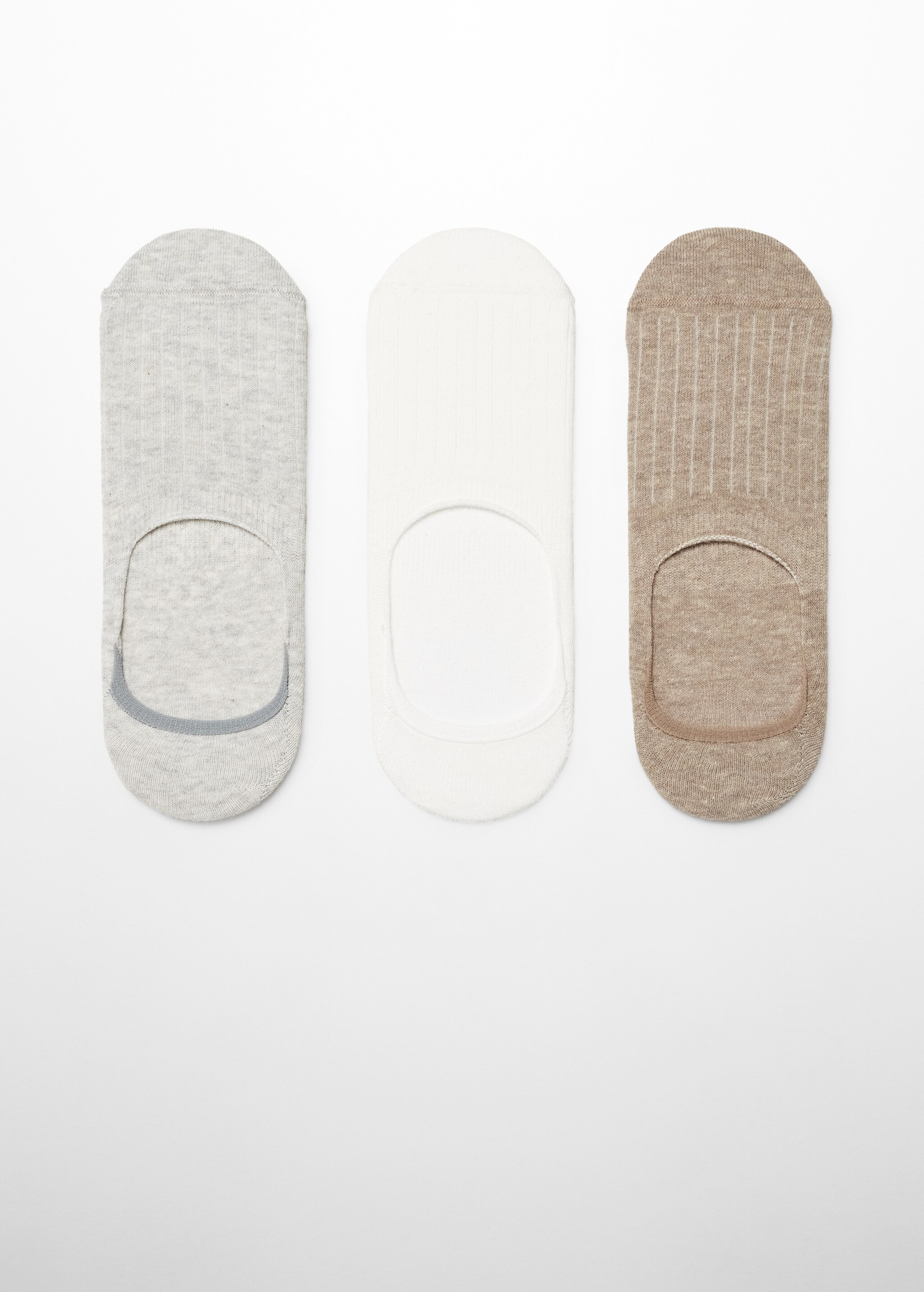 3-pakk sokker i ribete bomull - منتج دون نموذج