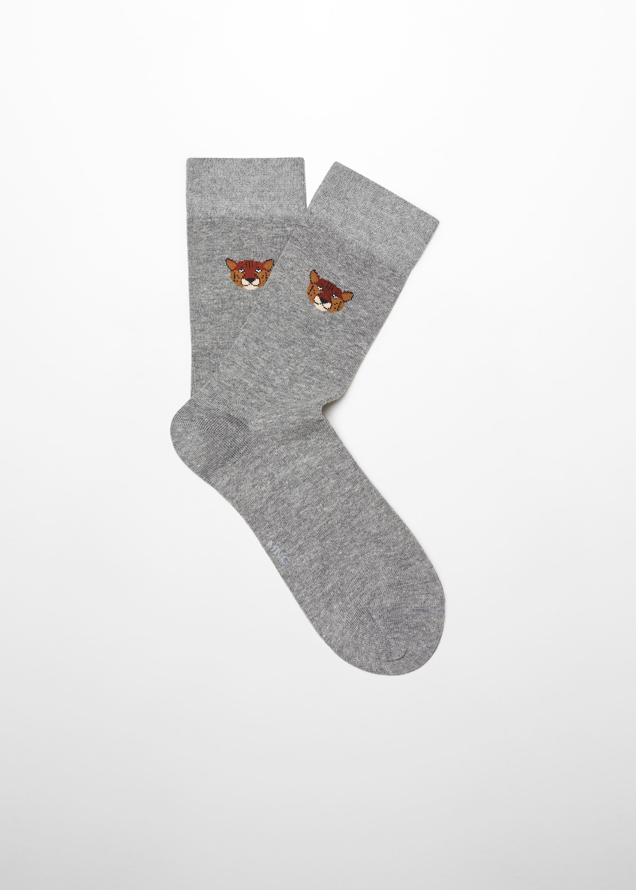 Animal embroidered cotton socks - Article without model