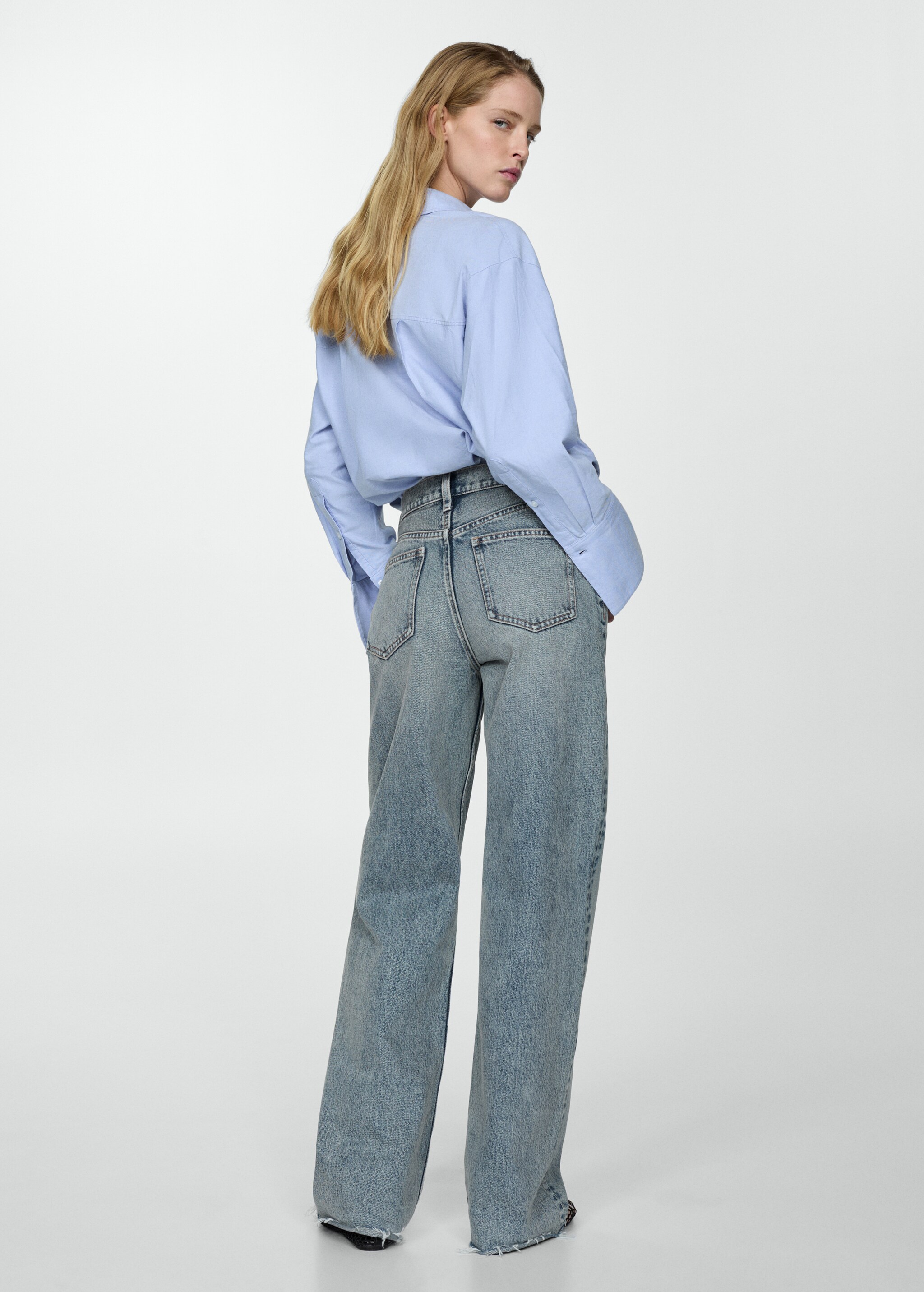Jeans wideleg tiro alto - Reverso del artículo
