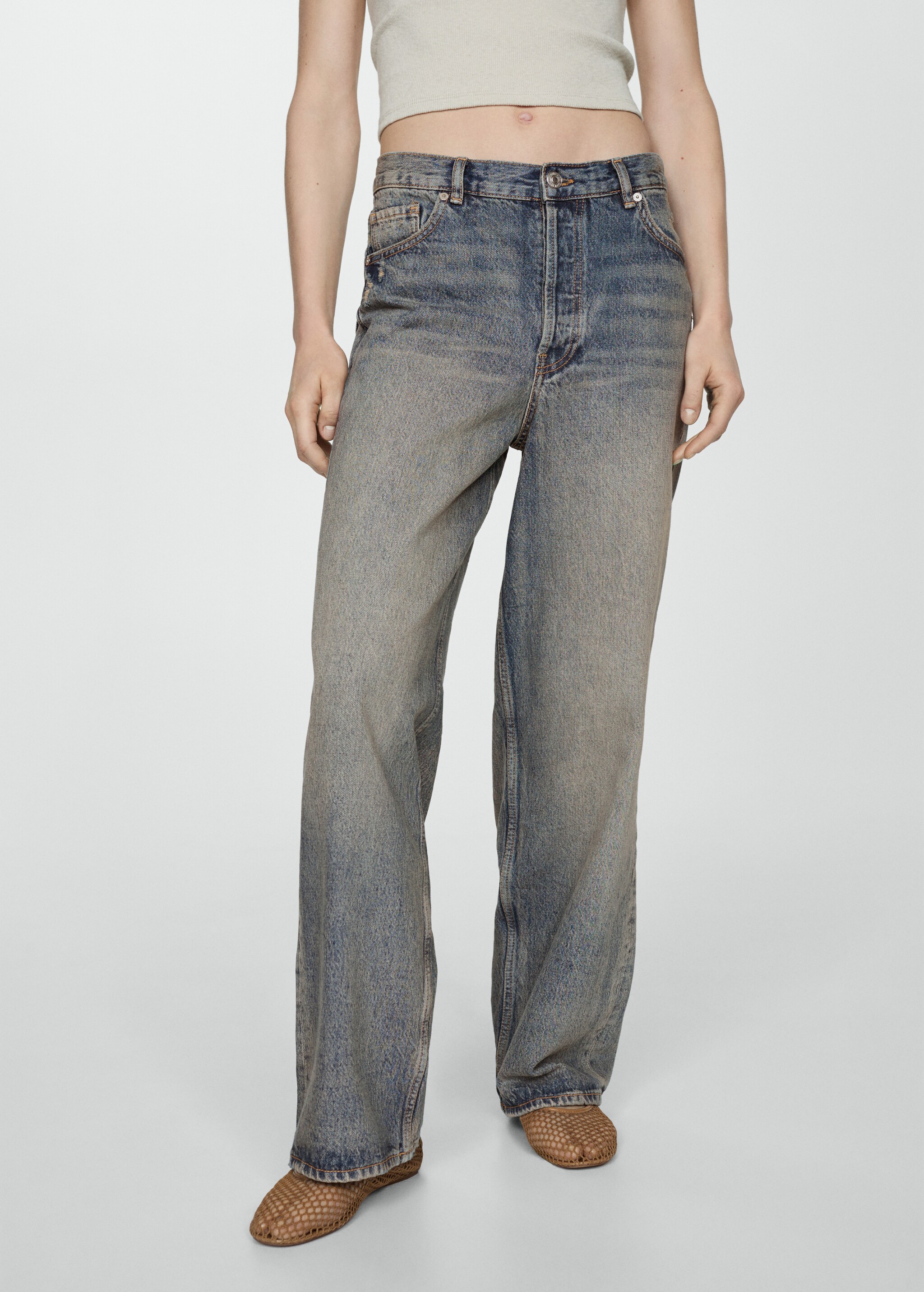Orta bel wideleg jean pantolon - Orta plan