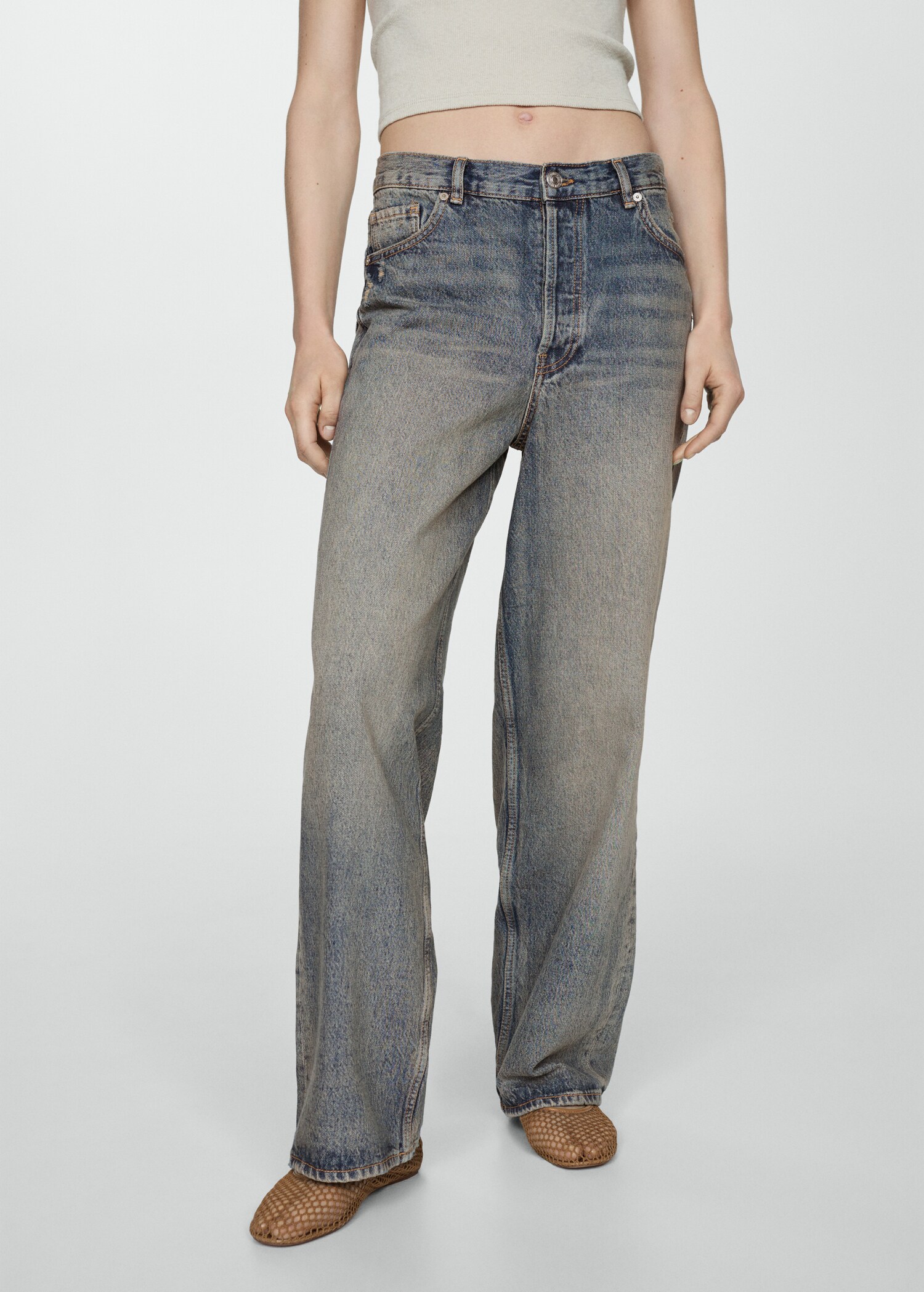 Jeans wideleg loose vita media - Piano medio
