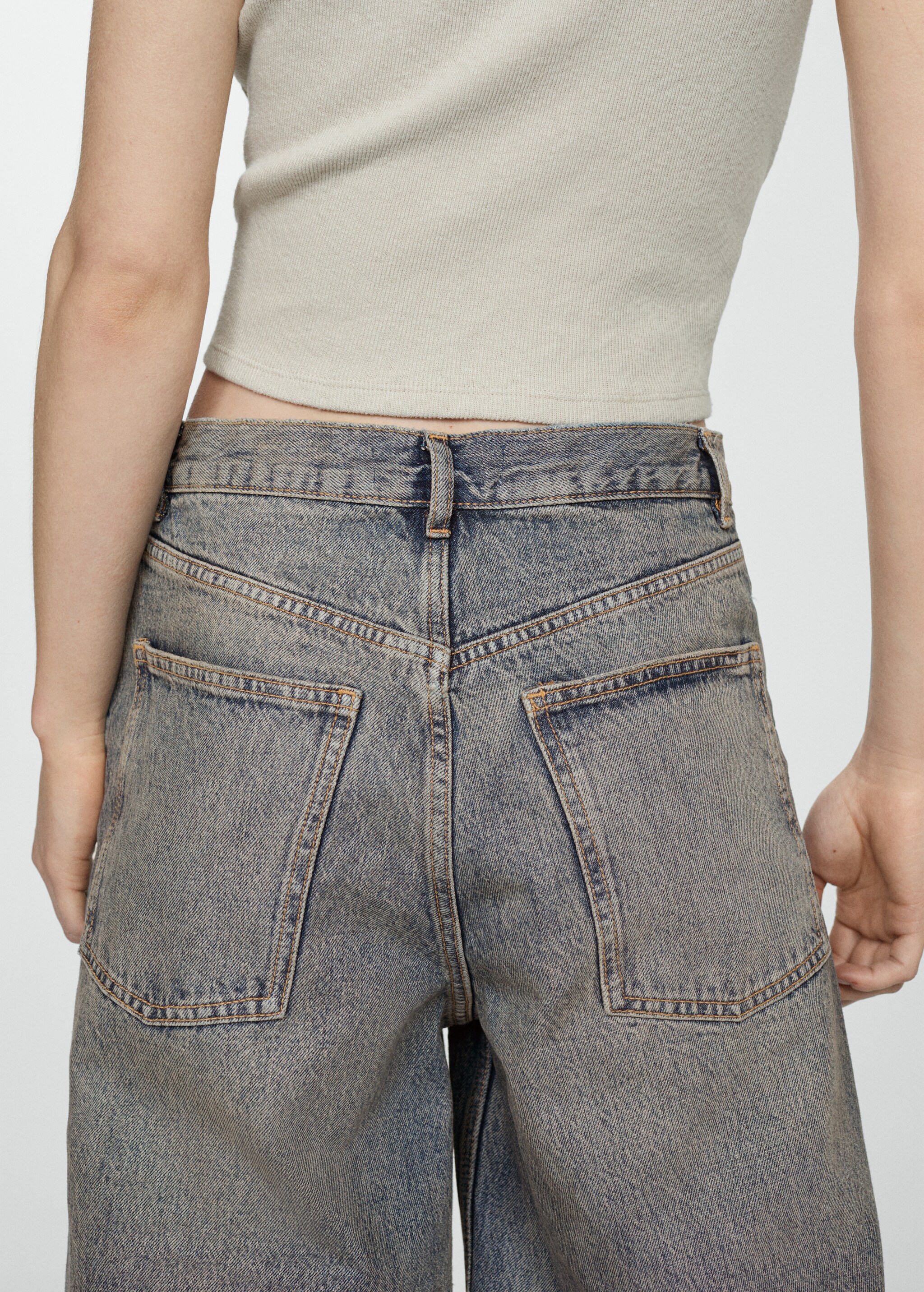 Orta bel wideleg jean pantolon - Ürün detayı 6