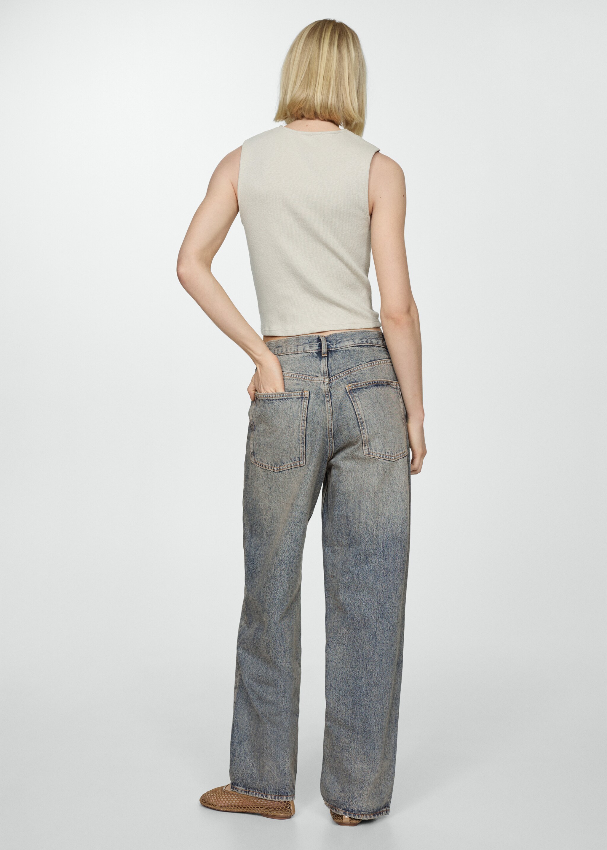 Orta bel wideleg jean pantolon - Ürünün arkası