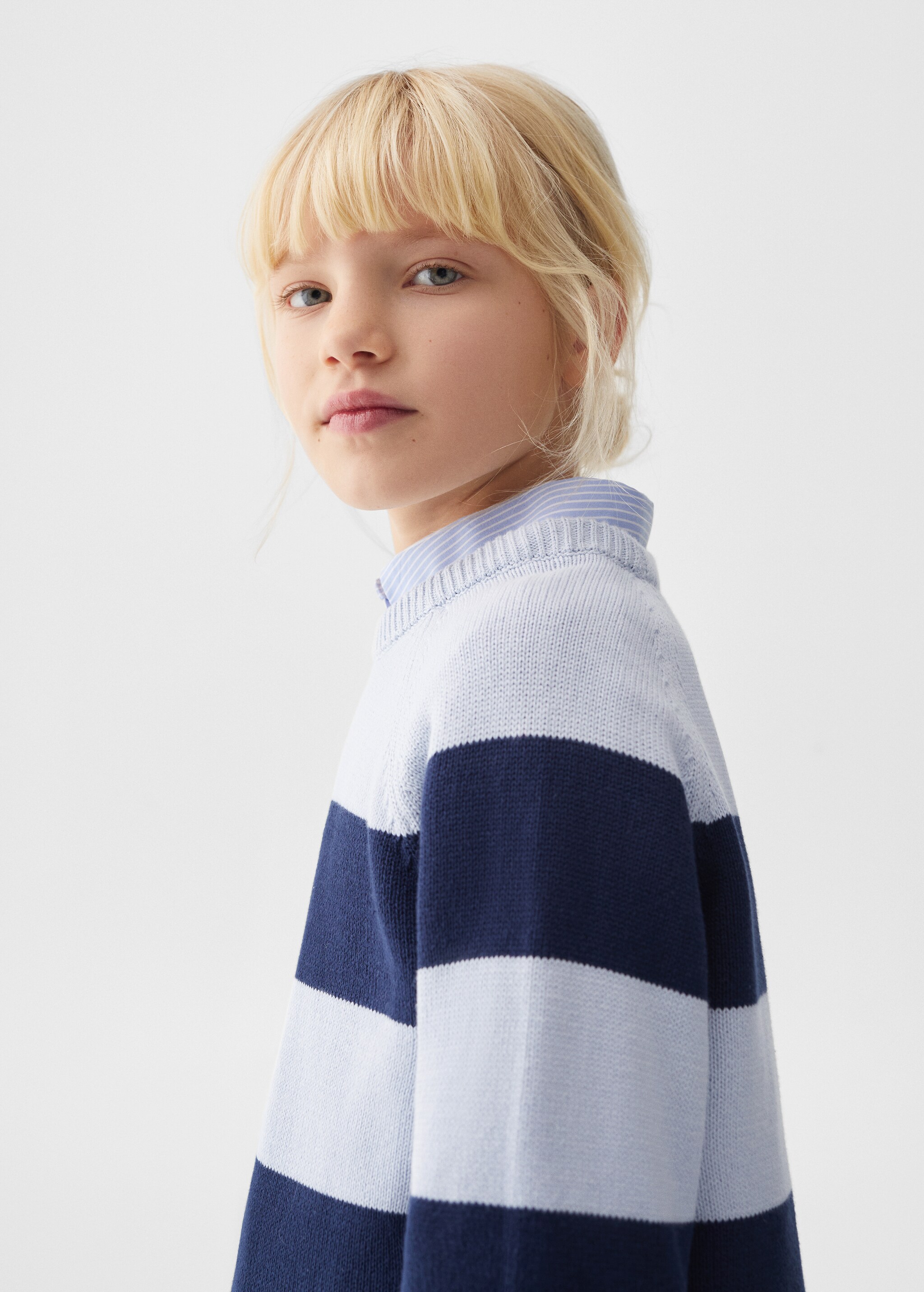 Striped cotton-blend sweater - Details of the article 1