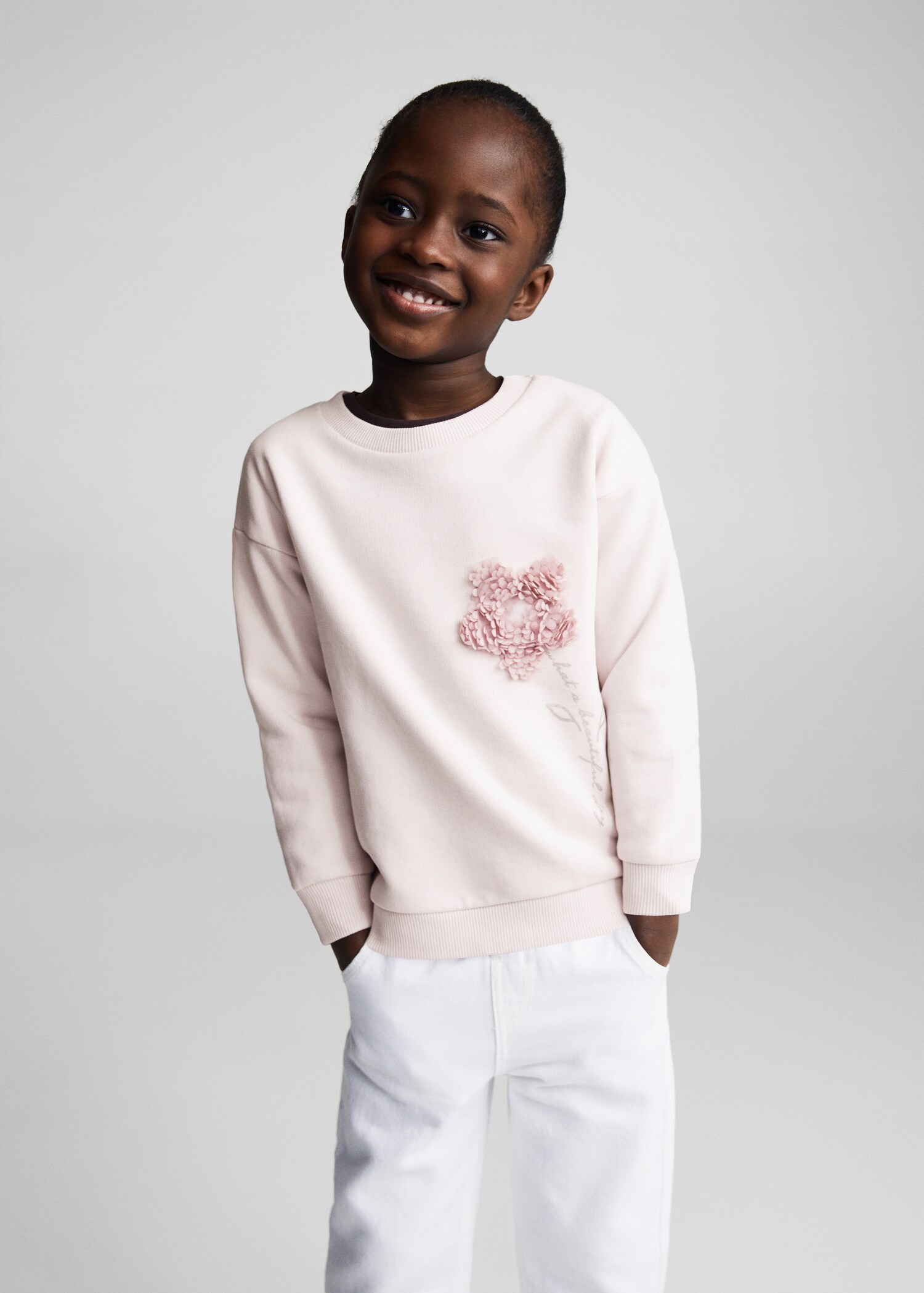 Embossed flower sweatshirt - Medium plane