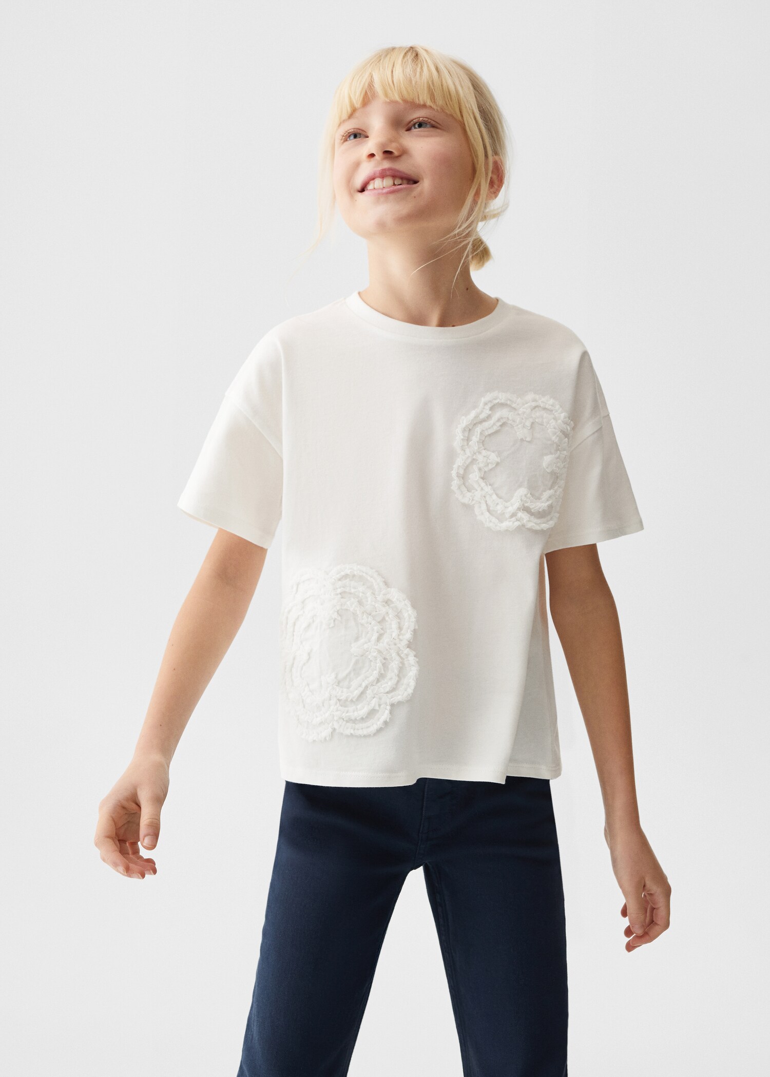 Embroidered flowers T-shirt - Medium plane