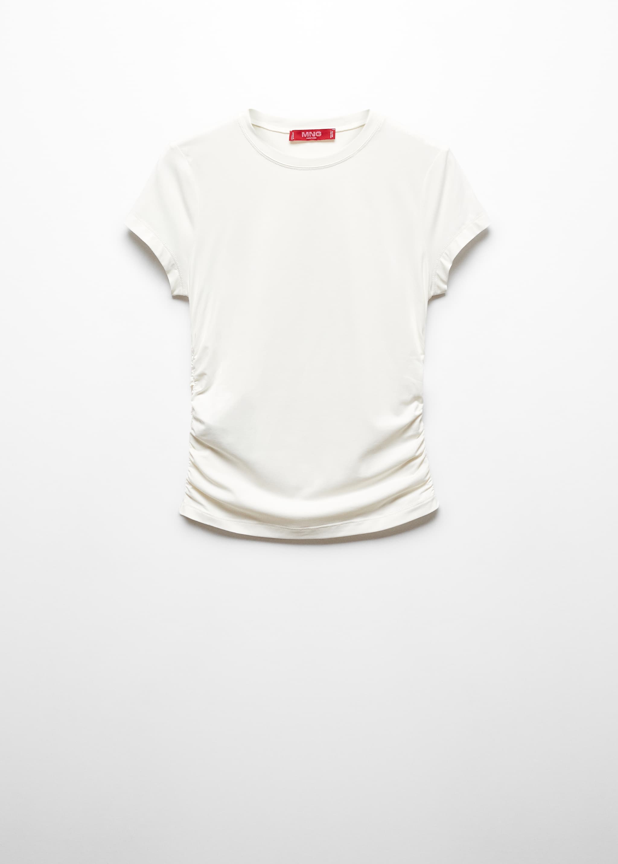 Short sleeve t-shirt with side gathers - Article without model