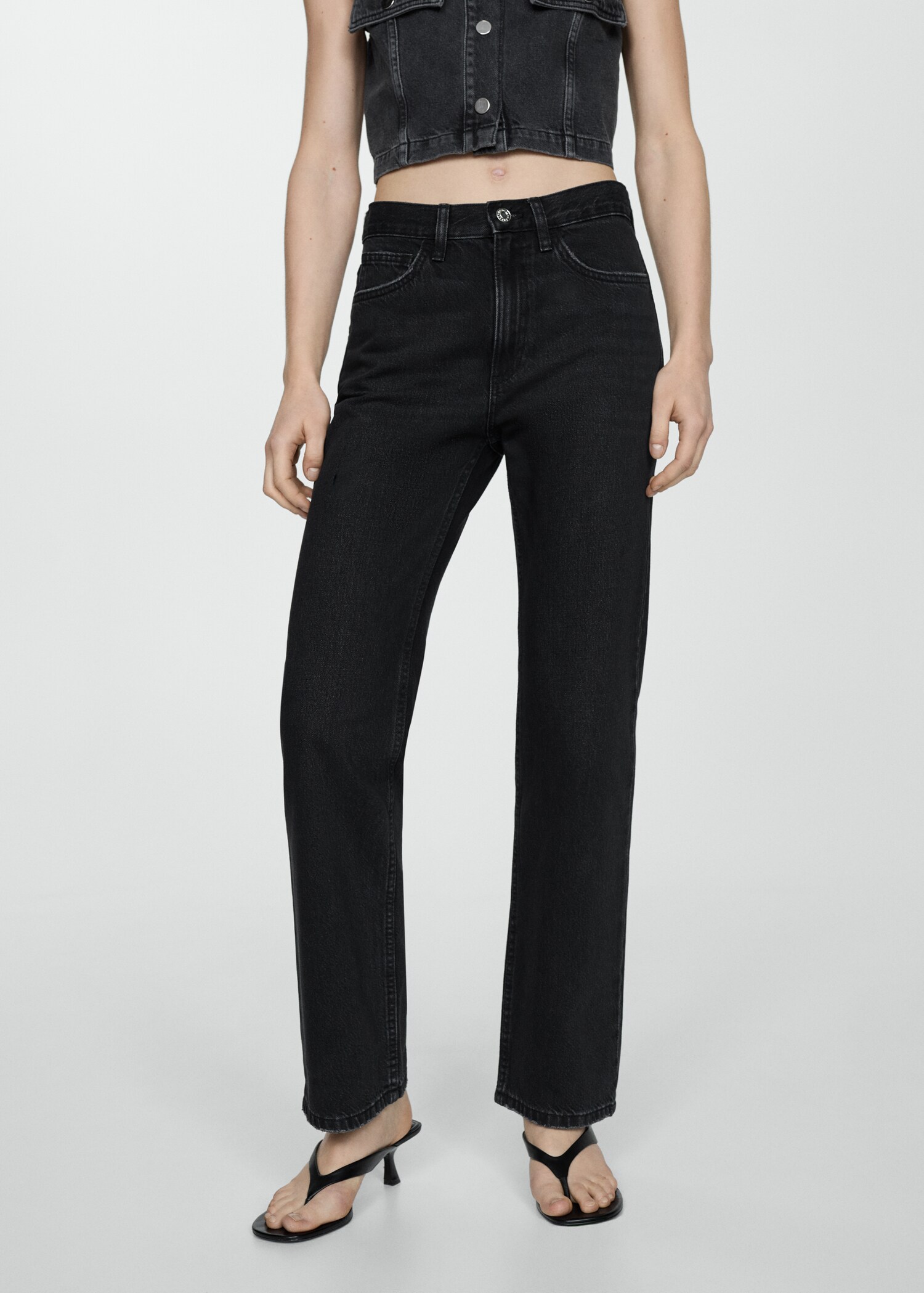 Mid-rise straight jeans - Medium plane