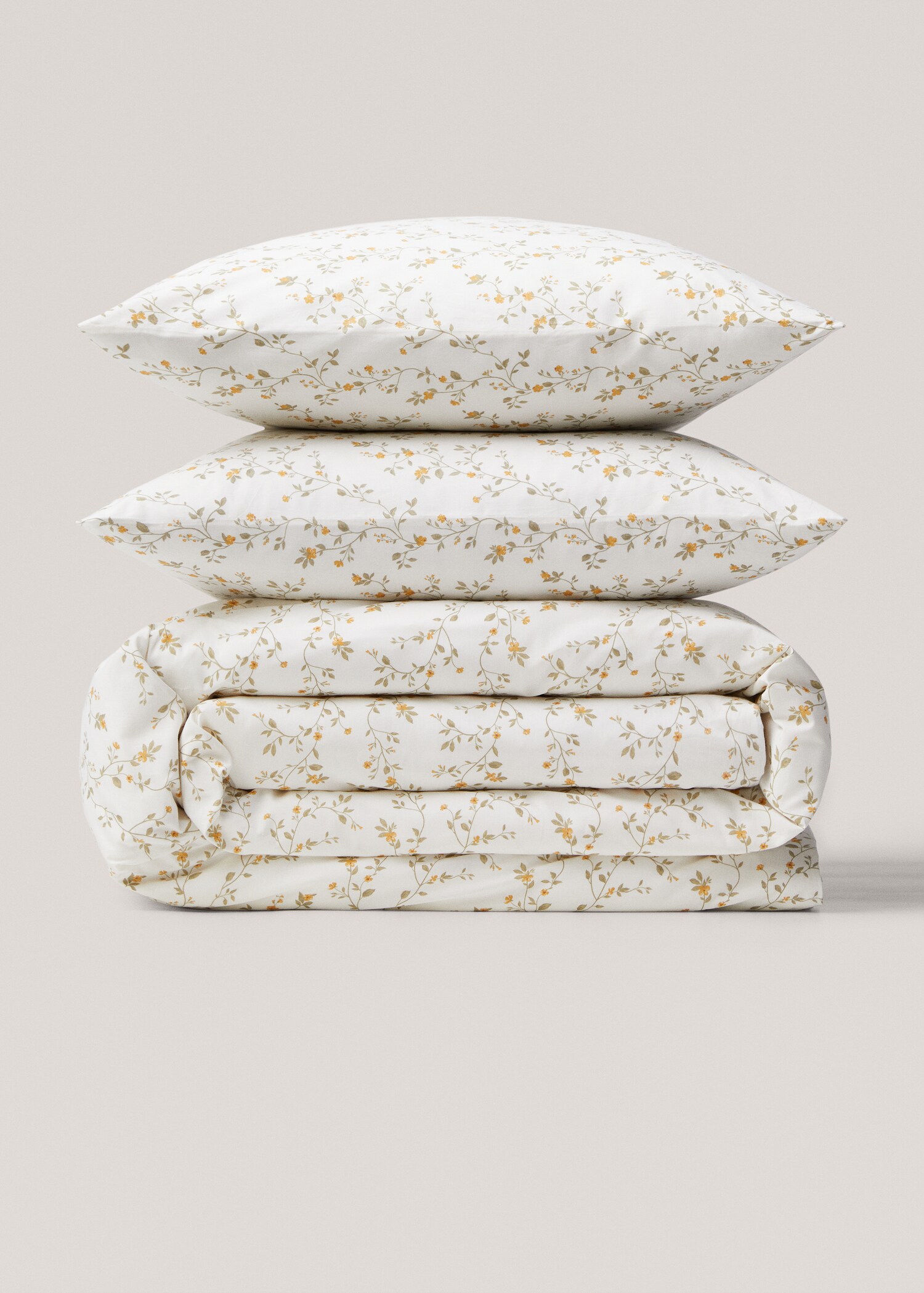 Reversible duvet cover flowers and stripes queen bed - Article without model