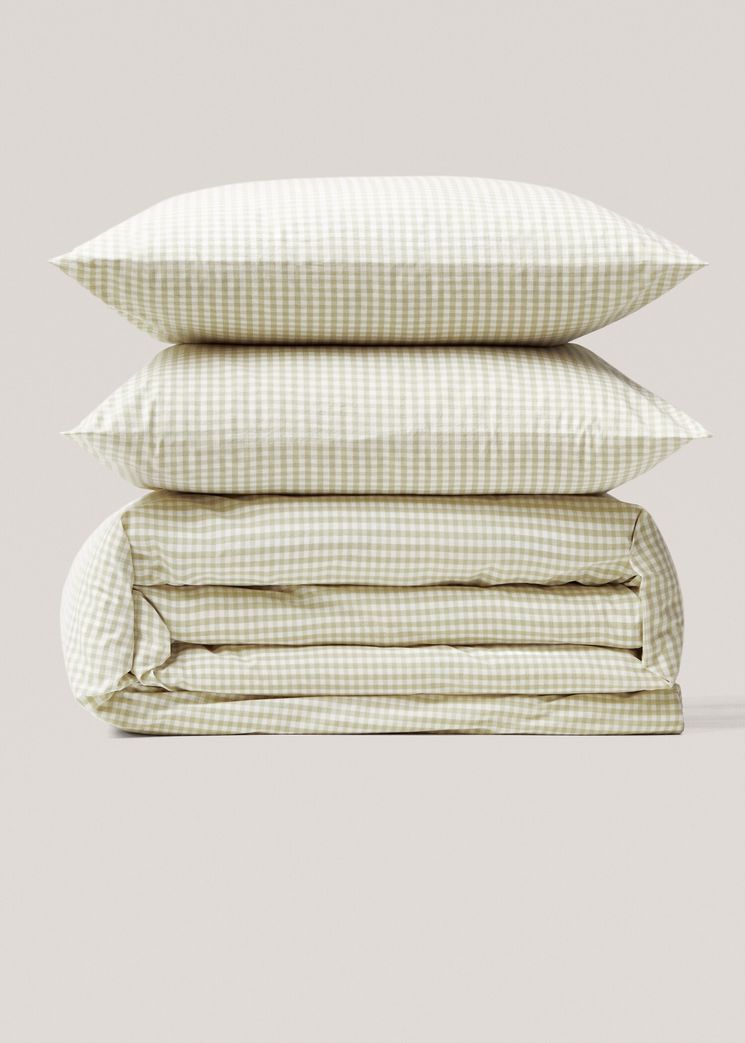 Gingham-check cotton duvet cover for superking bed - Article without model