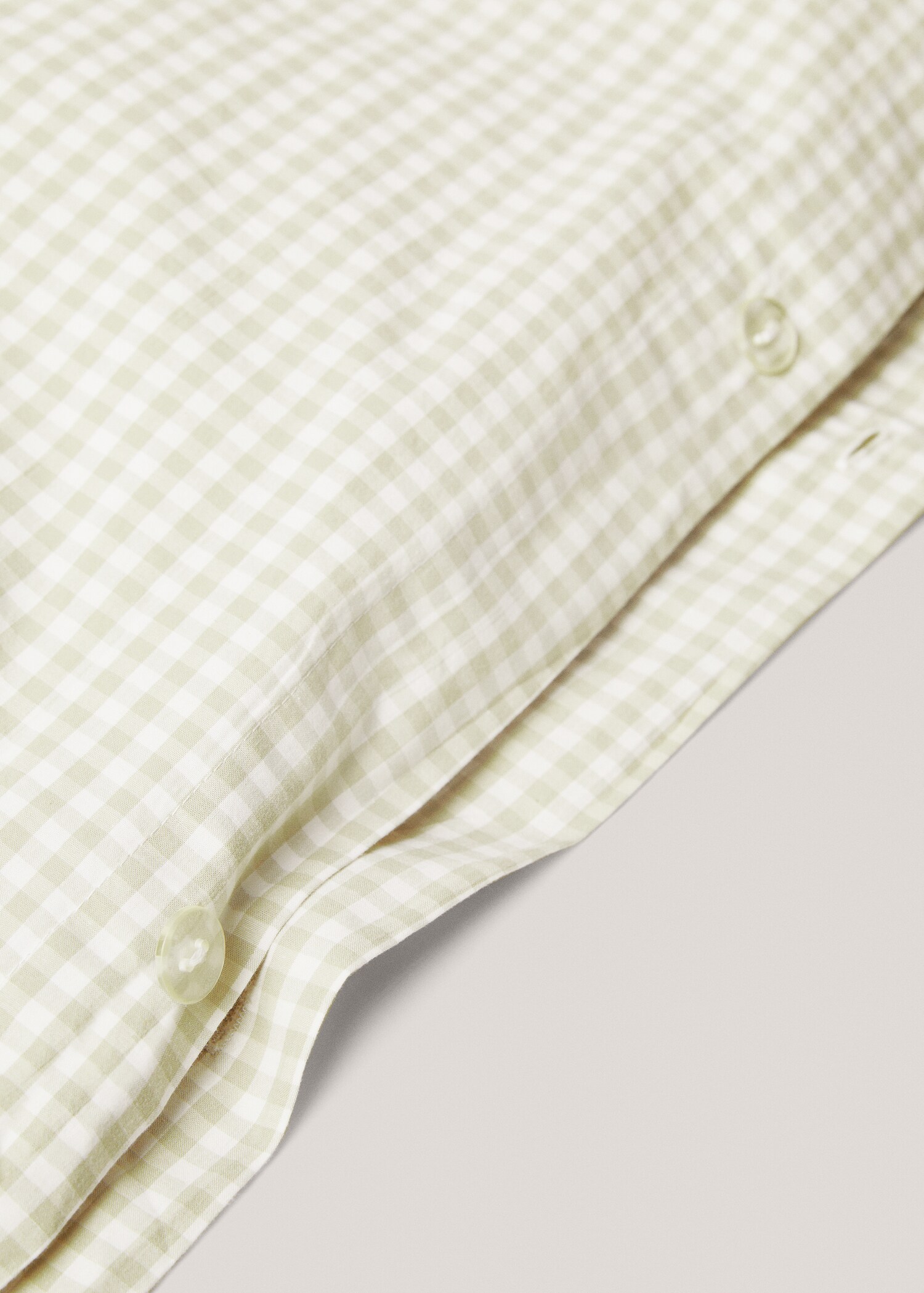 Gingham-check cotton duvet cover for superking bed - Details of the article 2