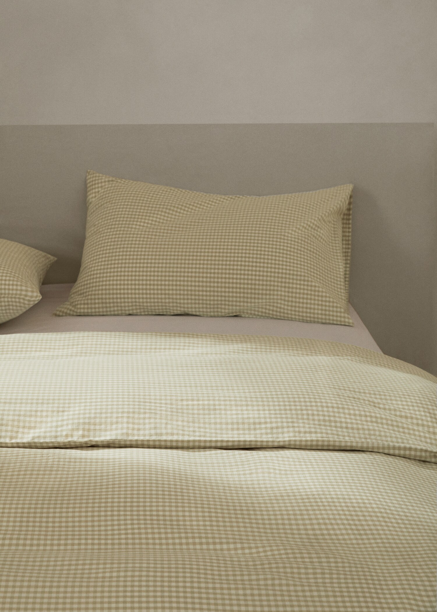 Gingham-check cotton duvet cover for superking bed - Details of the article 7