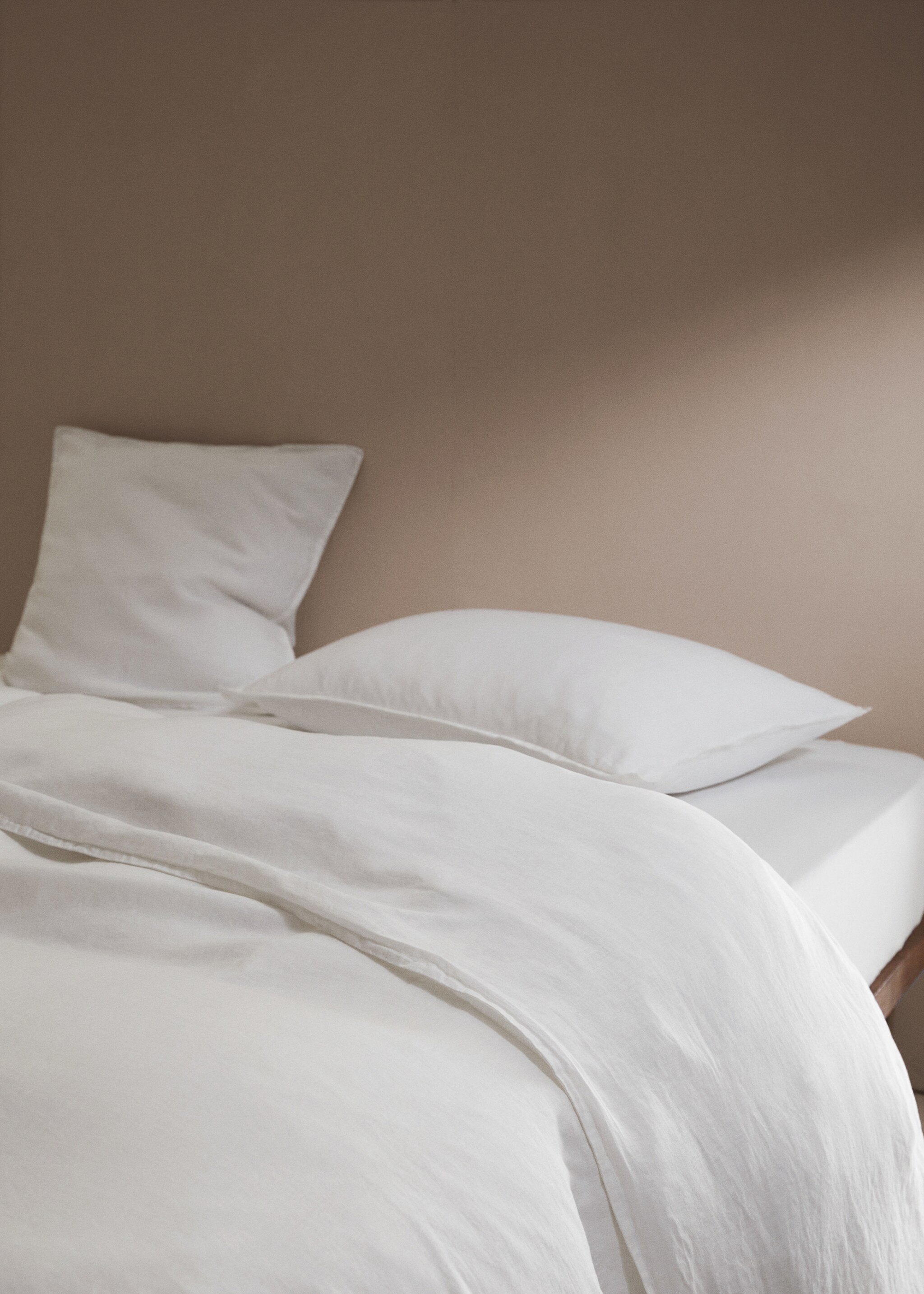 100% linen duvet cover large queen bed - Details of the article 7, White. Ref: 67004078-00.