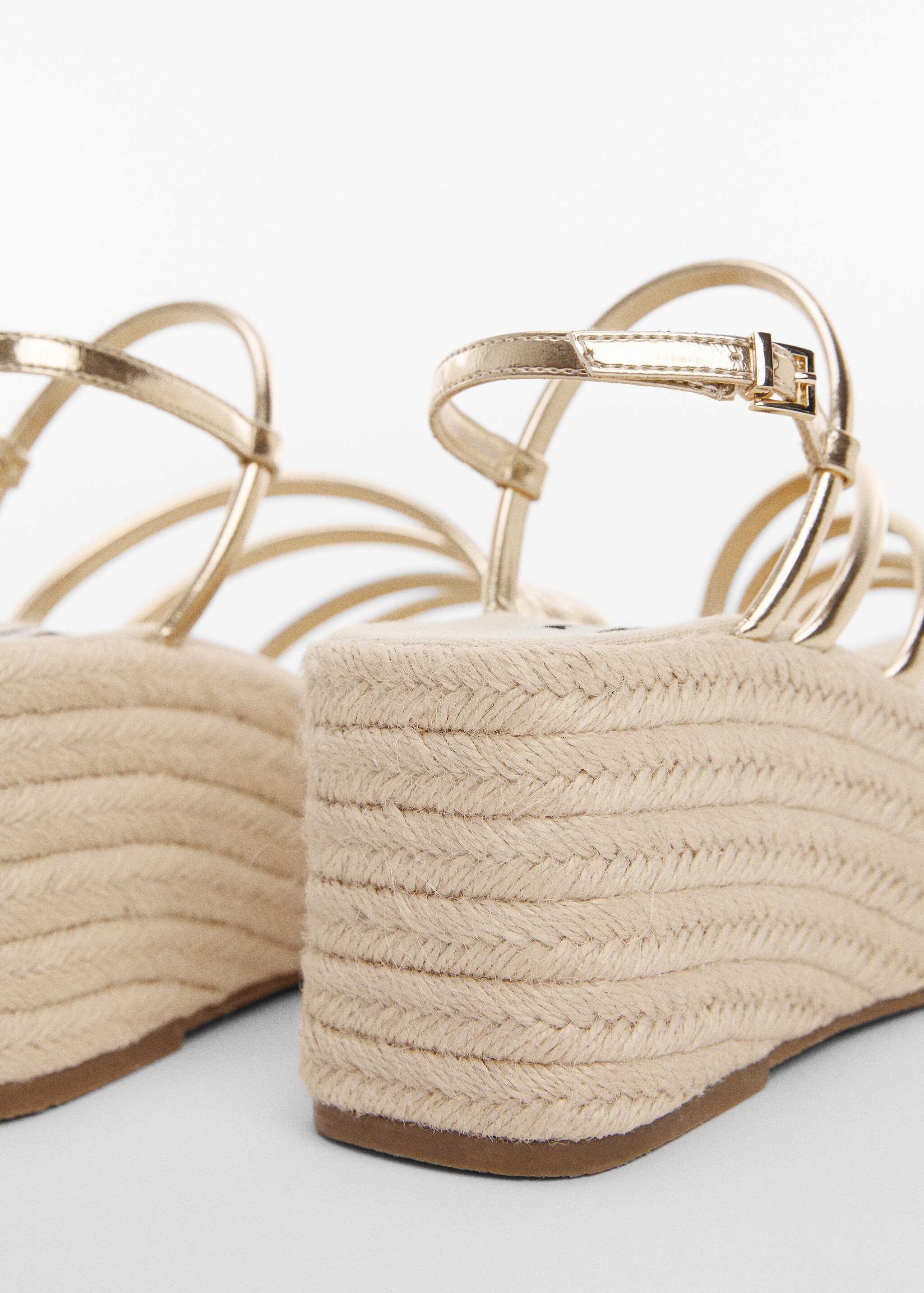 Metallic wedge sandals with straps  - Details of the article 1