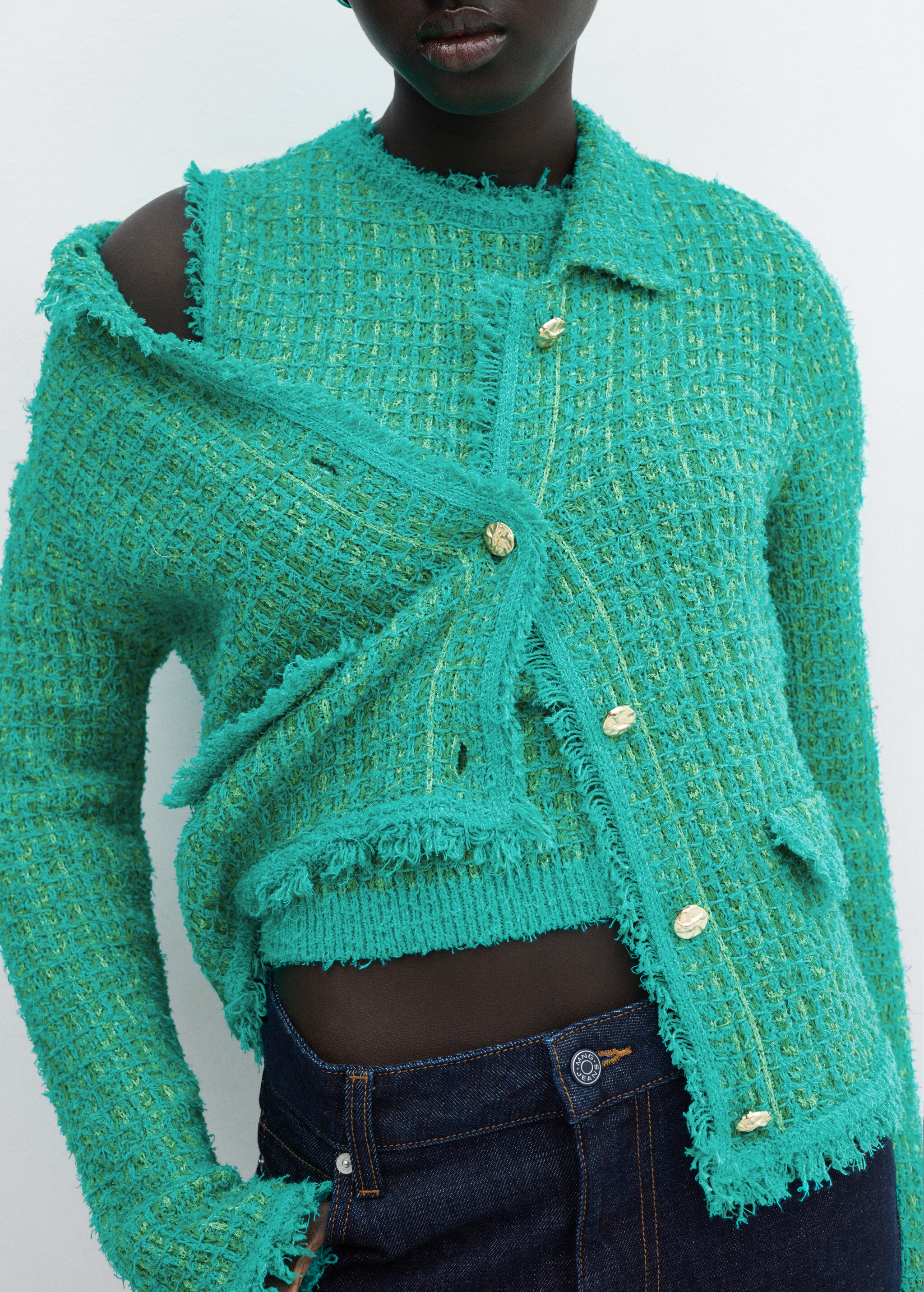 Tweed top with frayed detail - Details of the article 6