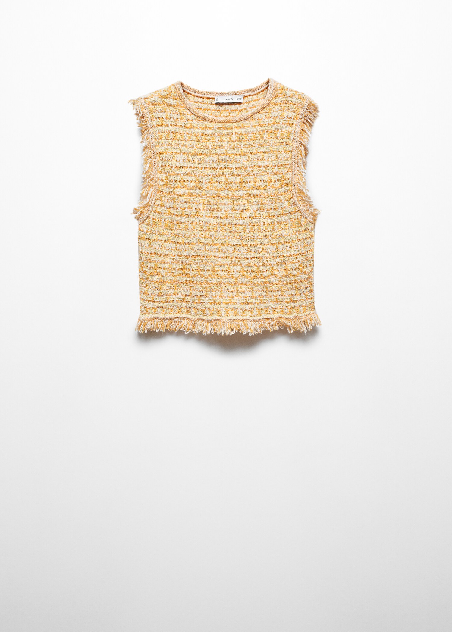 Tweed top with frayed detail - Article without model