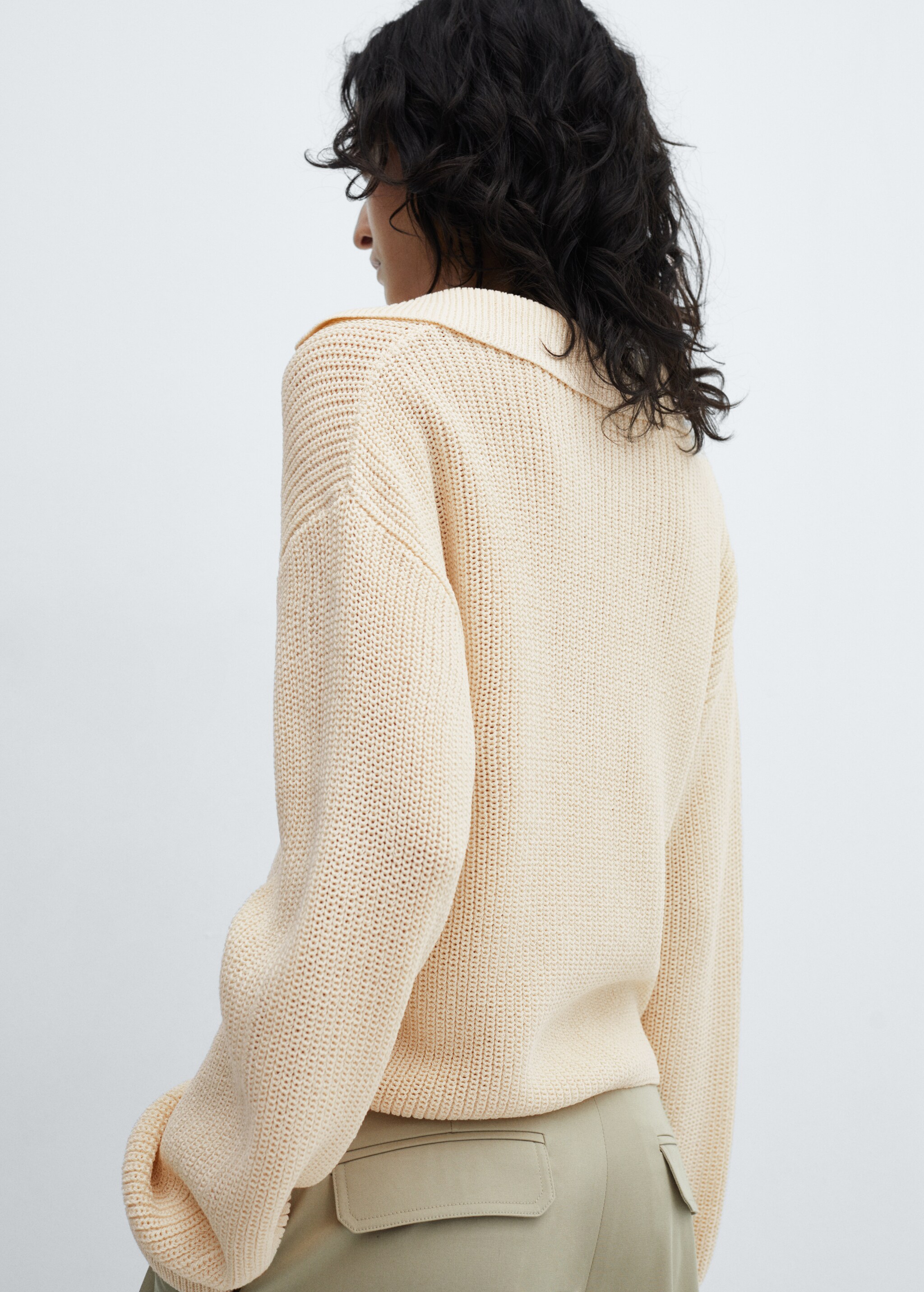 V-neck drawstring pullover - Reverse of the article